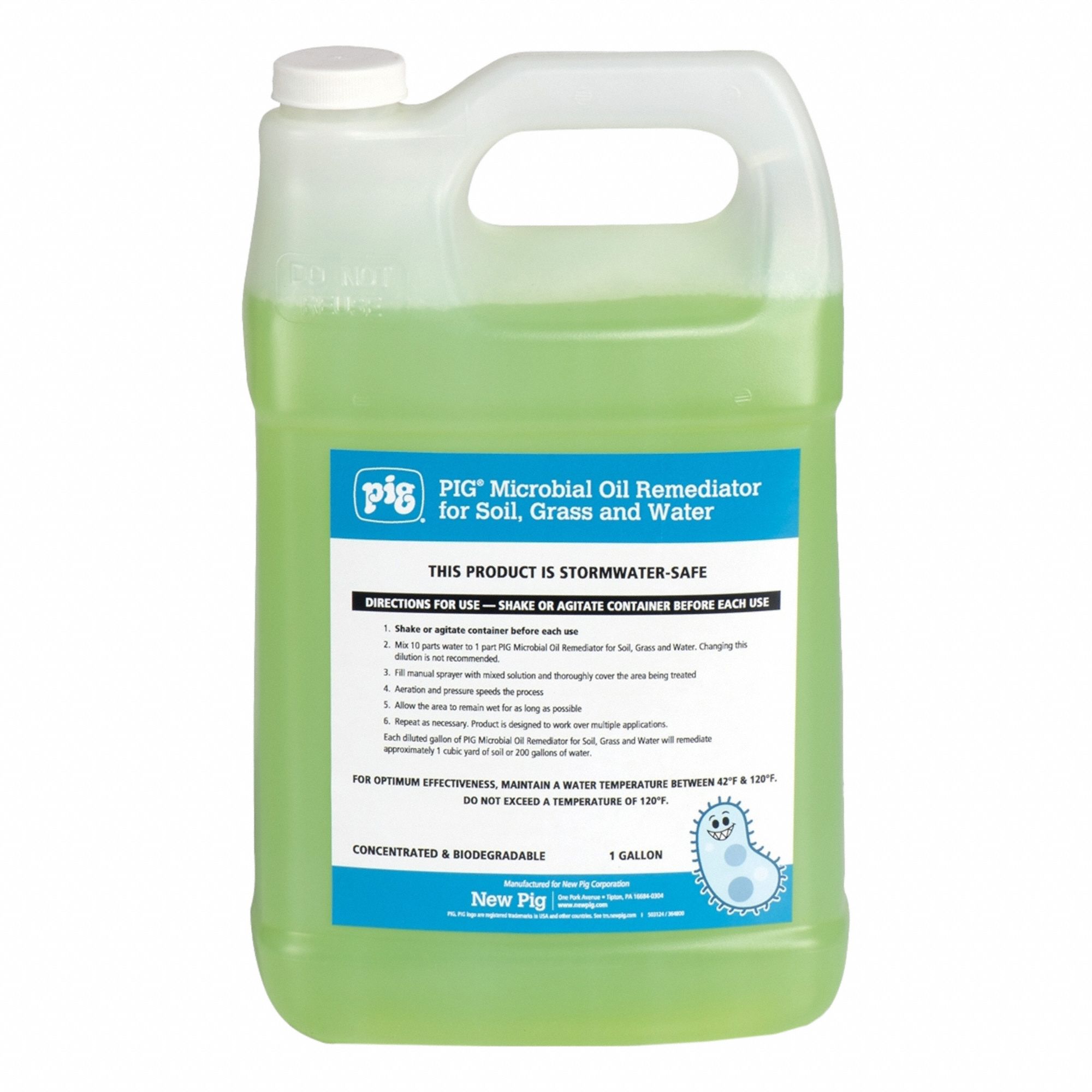 Oil-Eating Microbes: 1 gal Container Size, Bottle, 1 mo Activated Lifespan, Soil/Water