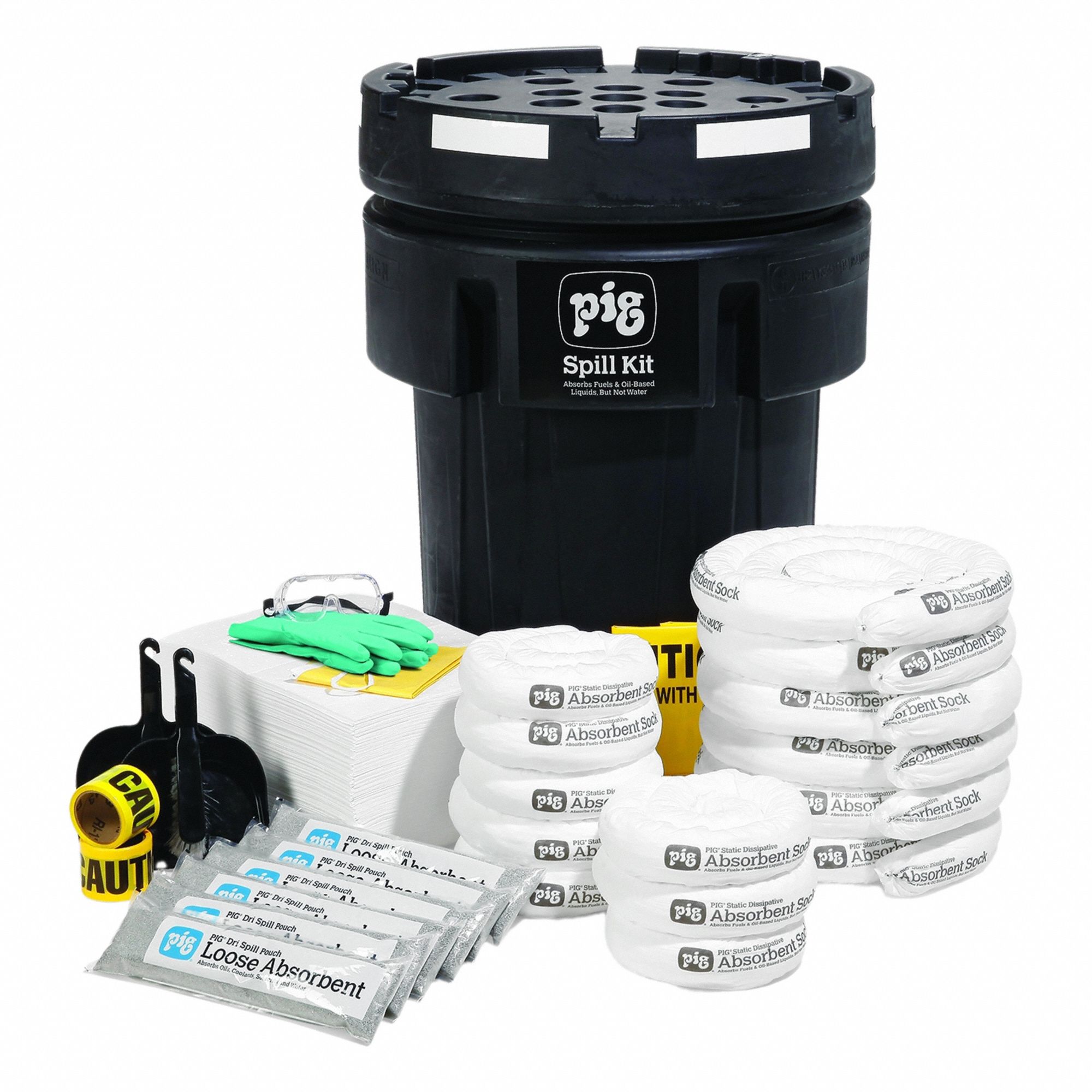 SPILL KIT STATION,42 GAL ABSORB,BLACK