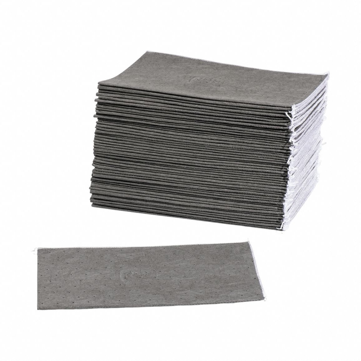 Sorbent Pad: Sorbent Pad, 9 1/2 in Wd, 14 1/2 in Lg, Gray, 50 Pads, Not Perforated, 50 PK
