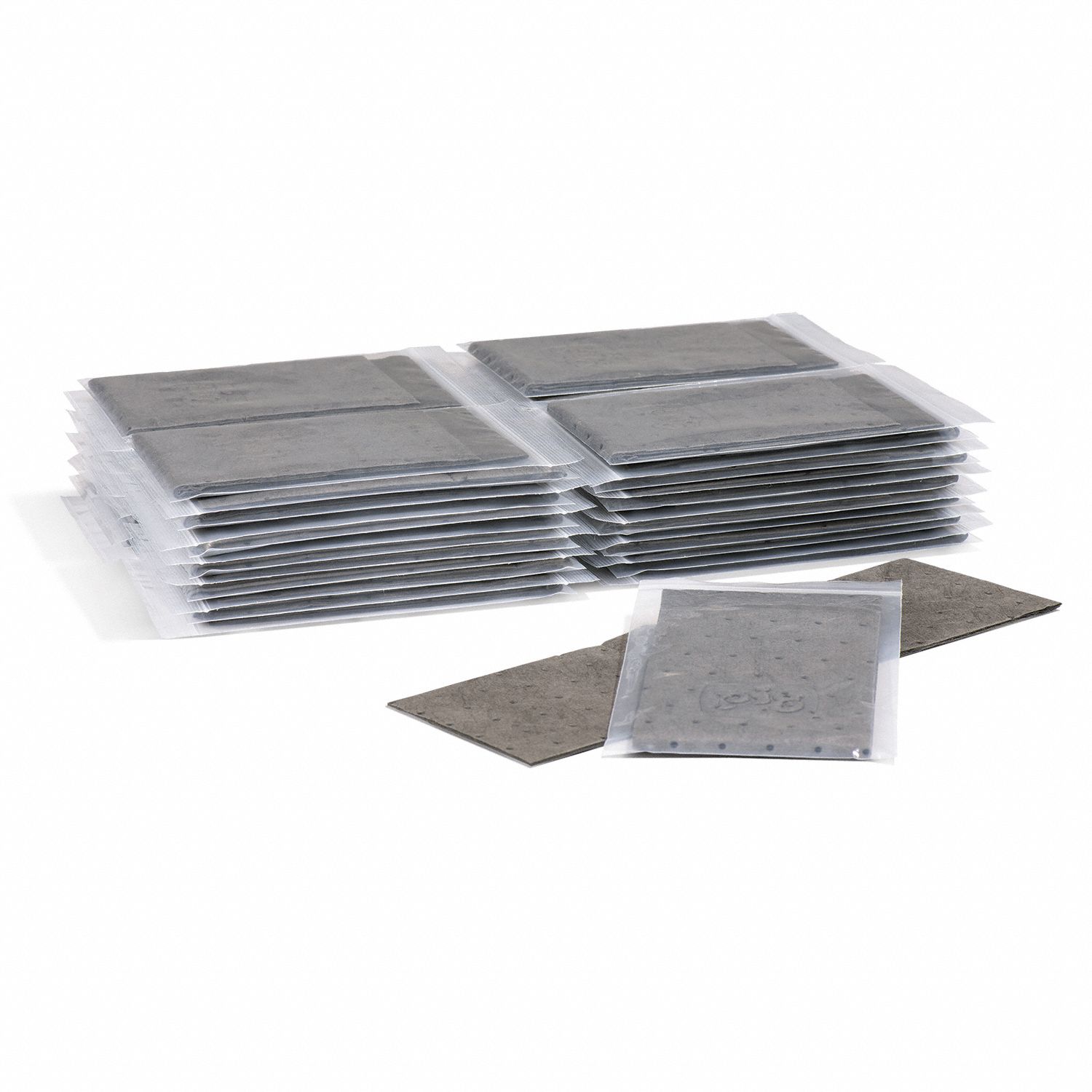 Sorbent Pad: Sorbent Pad, 6 in Wd, 9 in Lg, Gray, 50 Pads, Not Perforated, 50 PK