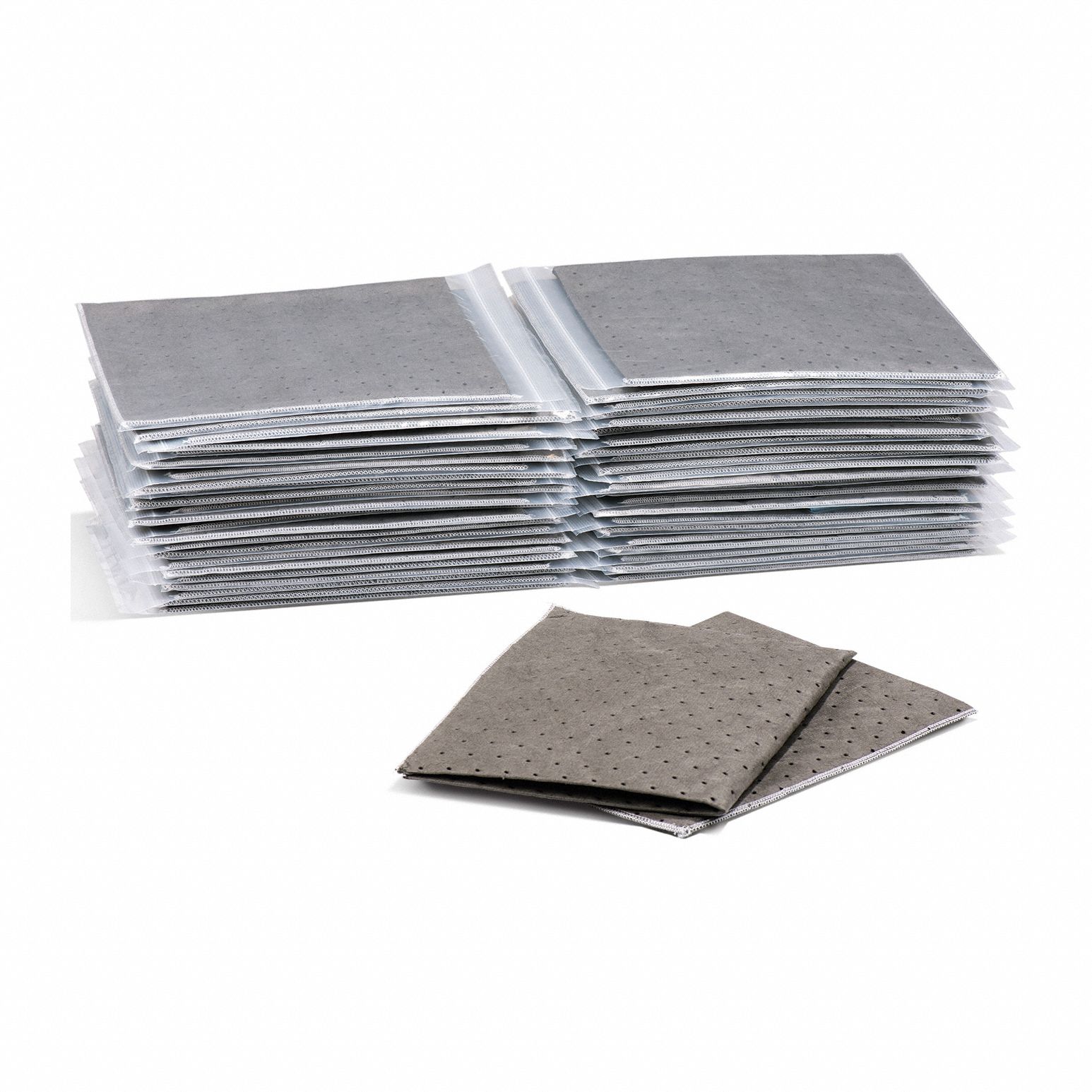 Sorbent Pad: Sorbent Pad, 12 in Wd, 15 in Lg, Gray, 50 Pads, Not Perforated, 50 PK