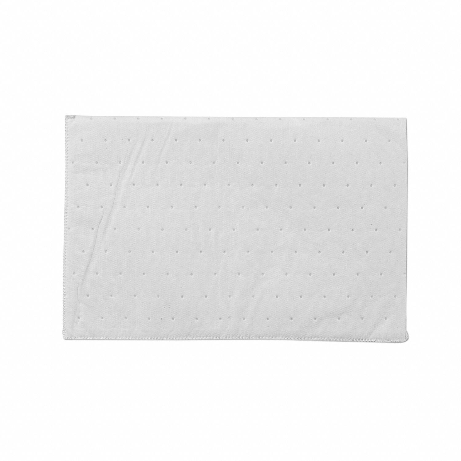 Sorbent Pad: Sorbent Pad, 9 1/2 in Wd, 14 1/2 in Lg, White, 25 Pads, Fuels/Oils, 25 PK