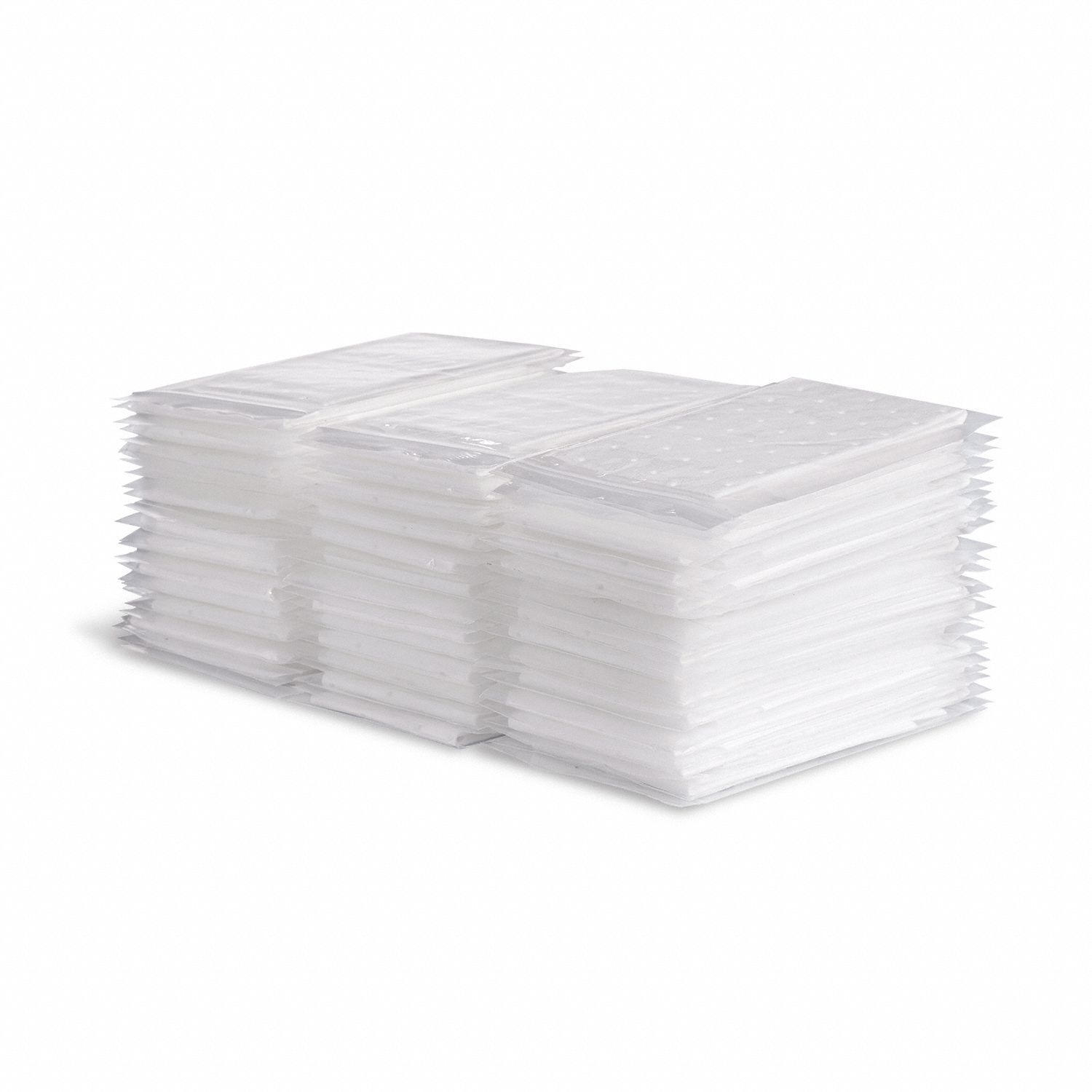Sorbent Pad: Sorbent Pad, 6 in Wd, 9 in Lg, White, 50 Pads, Fuels/Oils, Not Perforated, 50 PK