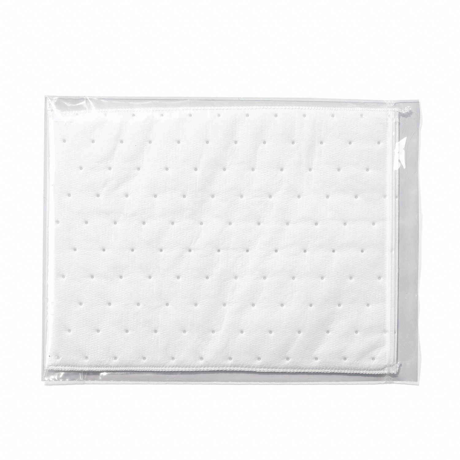 Sorbent Pad: Sorbent Pad, 12 in Wd, 12 in Lg, White, 50 Pads, Fuels/Oils, Not Perforated, 50 PK