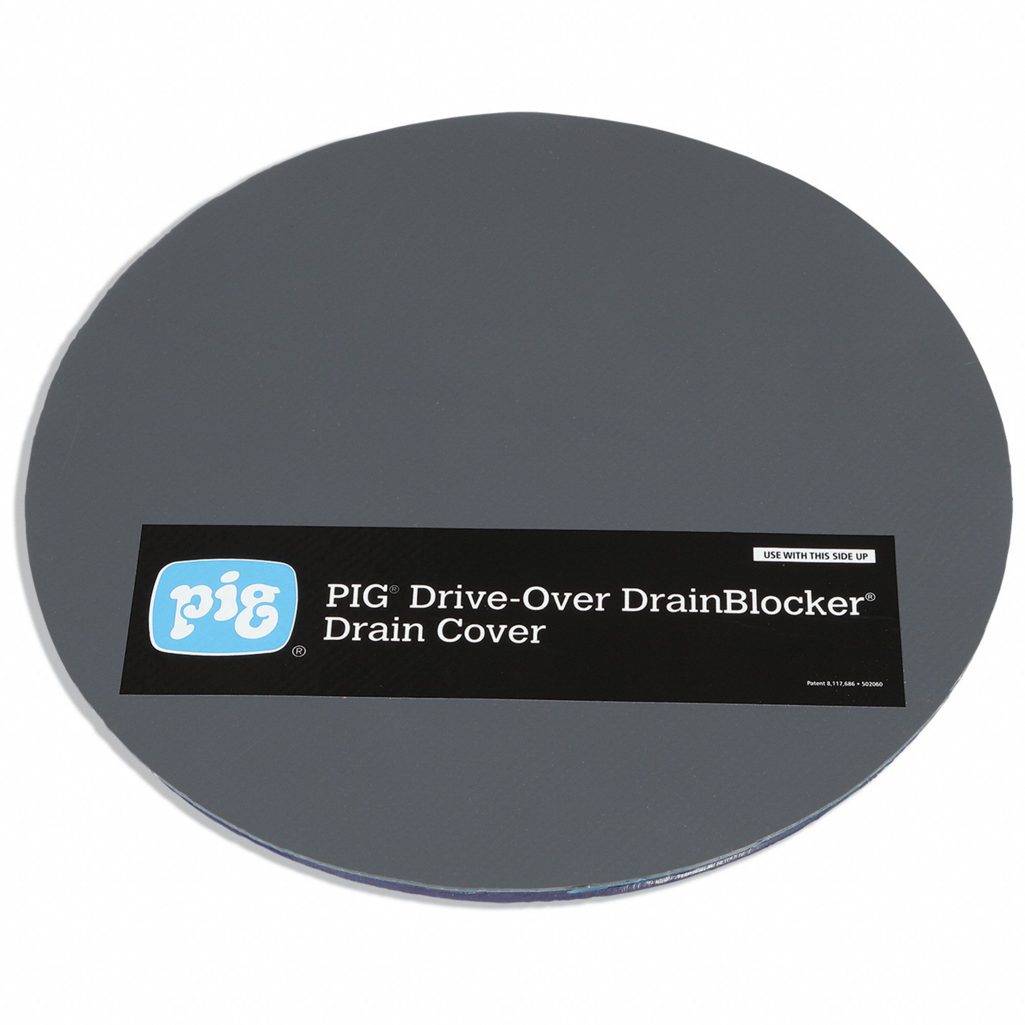 COUVERCLE DE DRAIN DE RÉCUPÉRATION D'ENTRAÎNEMENT PIG, 12 PO LARGEUR, 6 PO DIMENSION DE DRAIN MAX, RÉUTILISABLE, GRIS
