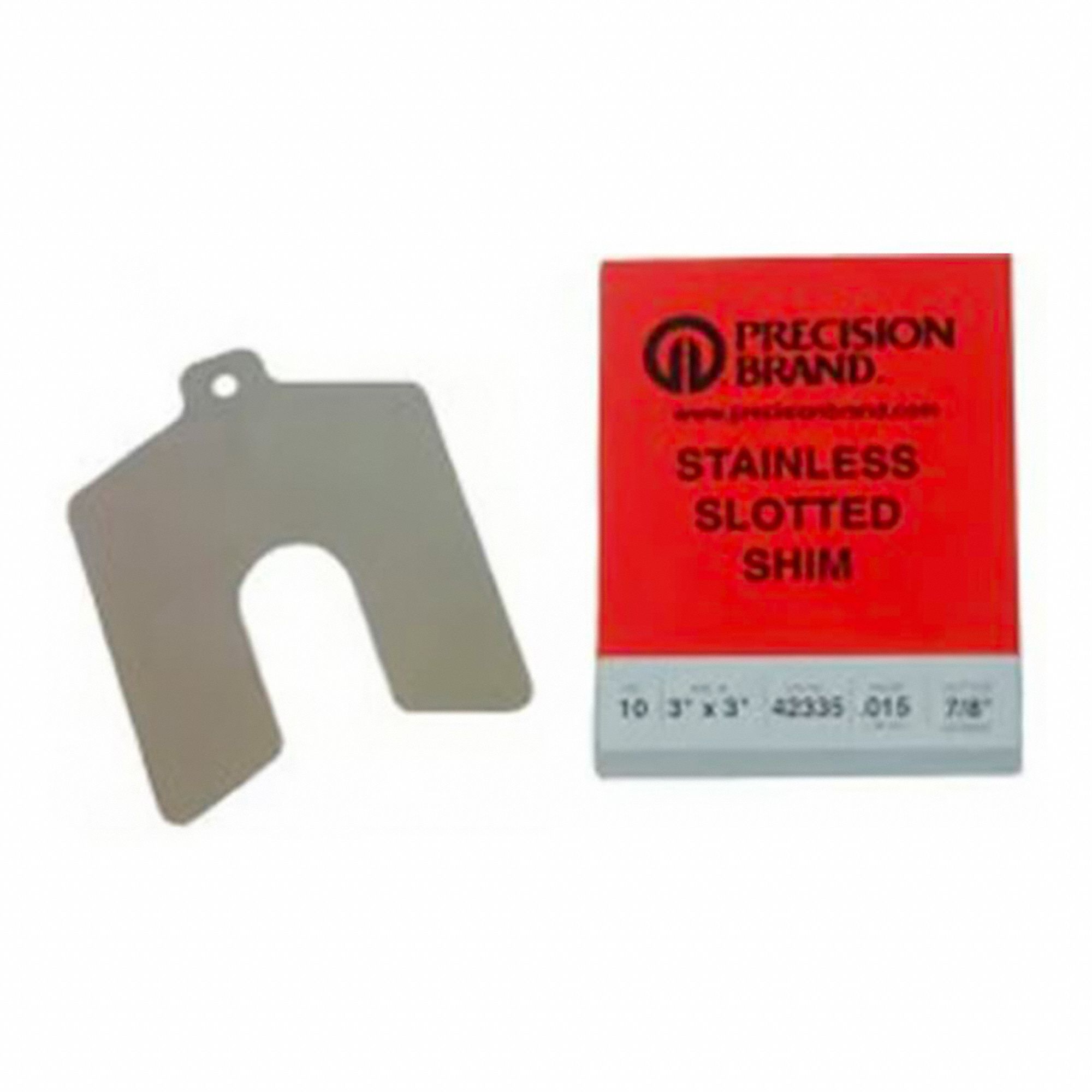 SLOTTED SHIM, STAINLESS STEEL, SIZE A .015