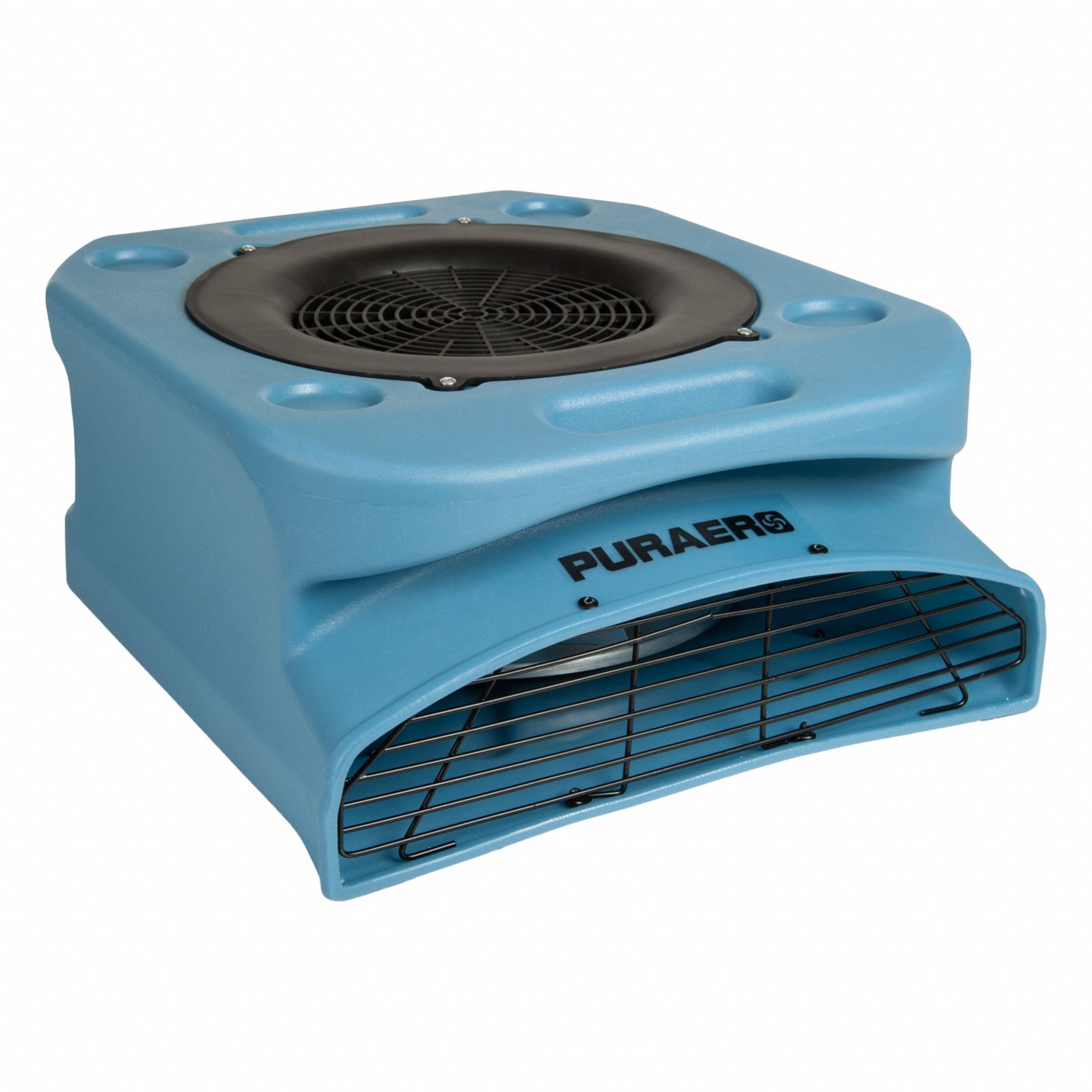 Portable Blower: 1, 100 cfm, Fixed Frame, 2 Speeds, 1/4 hp, 115V AC, 25 ft Cord, Blue