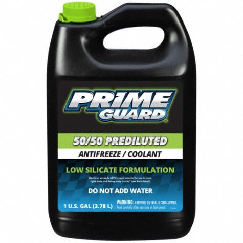 Antifreeze Coolant: Pre-Diluted 50/50, 1 gal Container Size, Green, OAT, Ethylene Glycol