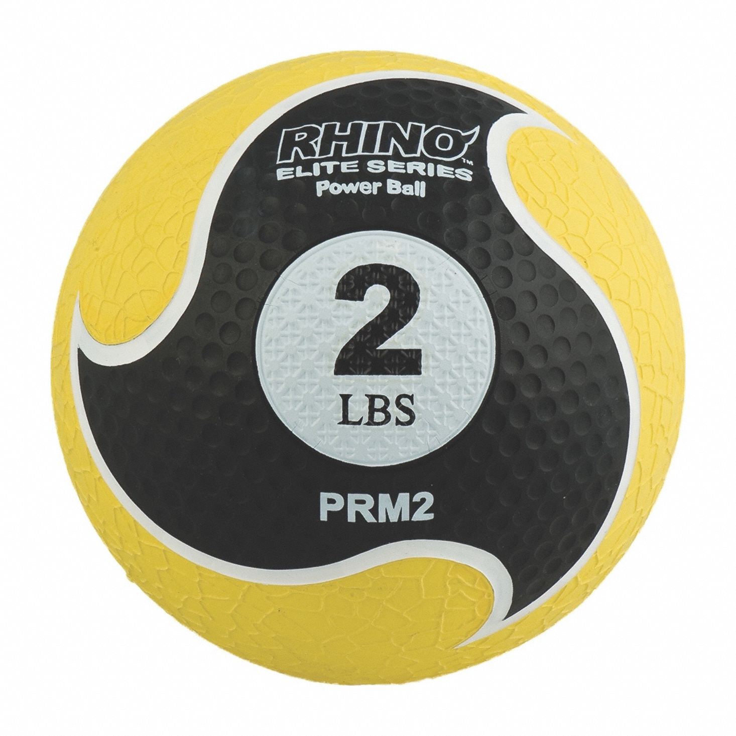 Medicine Ball: 8 in Overall Dia, Yellow, 2 lb