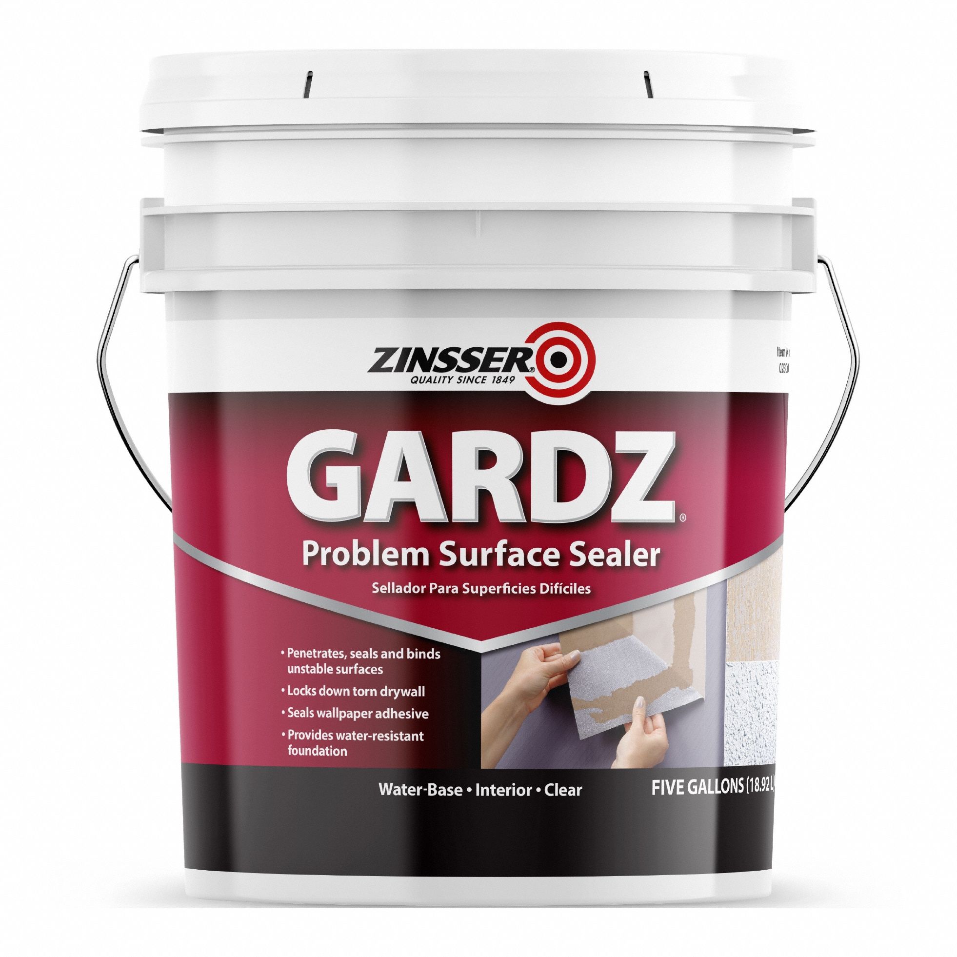 Primer/Sealer: Interior, Clear, Primer and Sealer, Water, Flat, Clear, 5 gal Container Size