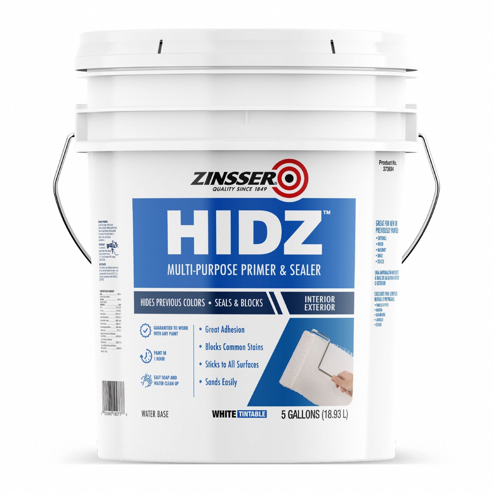 Primer/Sealer: Exterior/Interior, White, Brick/Drywall/Masonry/Stucco/Wood, Water, Flat