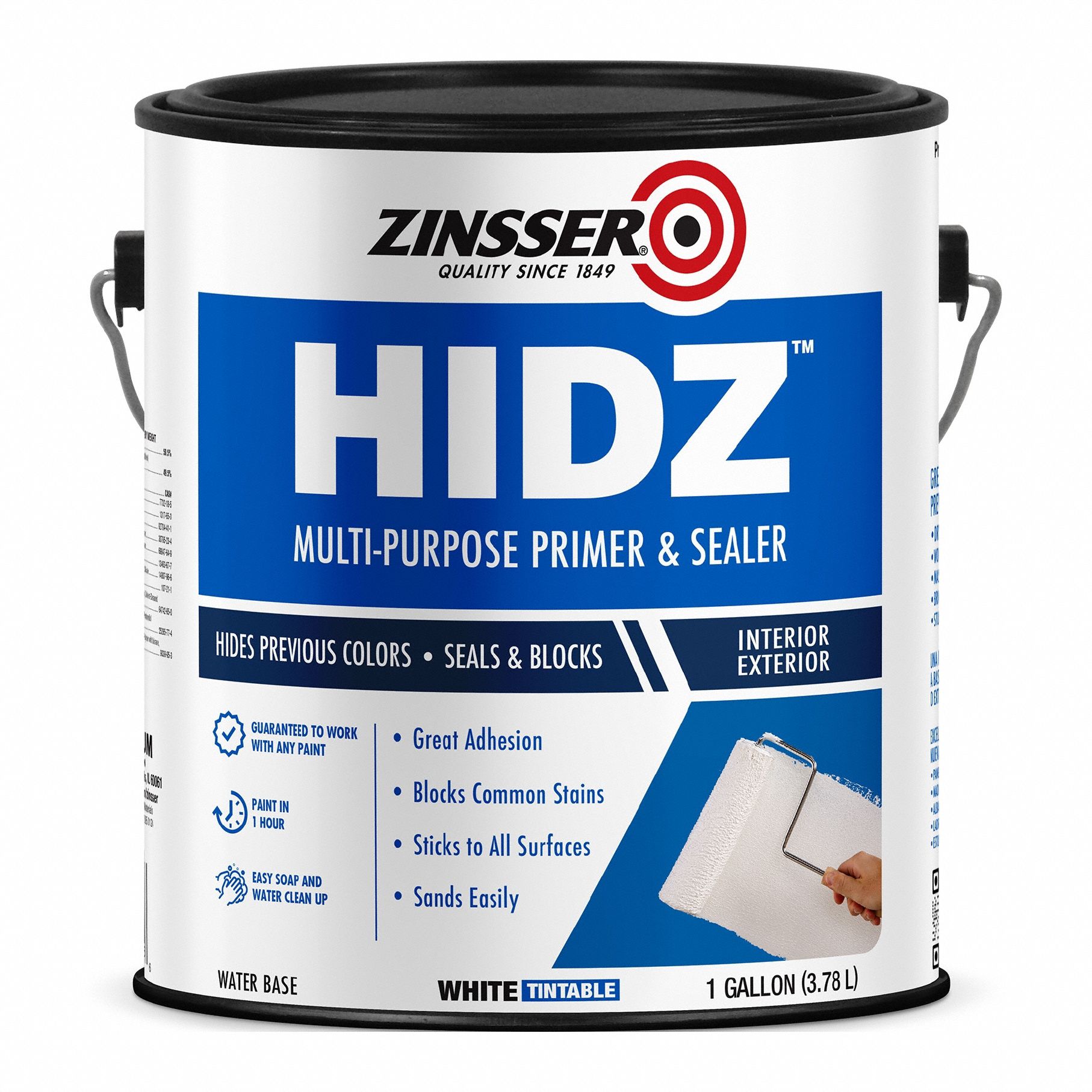 Primer/Sealer: Exterior/Interior, White, Brick/Drywall/Masonry/Stucco/Wood, Water, Flat