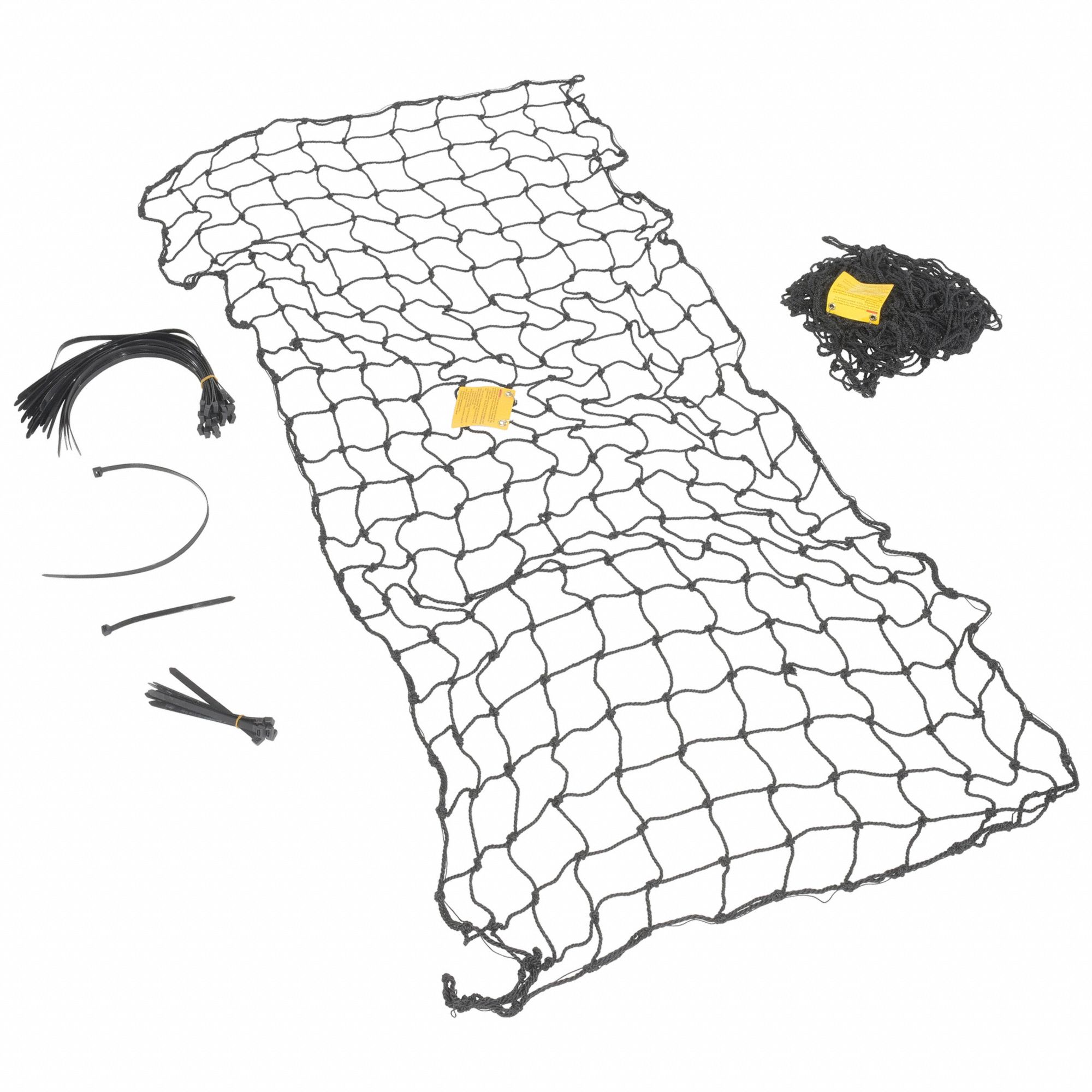 Nylon Pallet Rack Netting: 123 in x 96 in, Nylon, Black