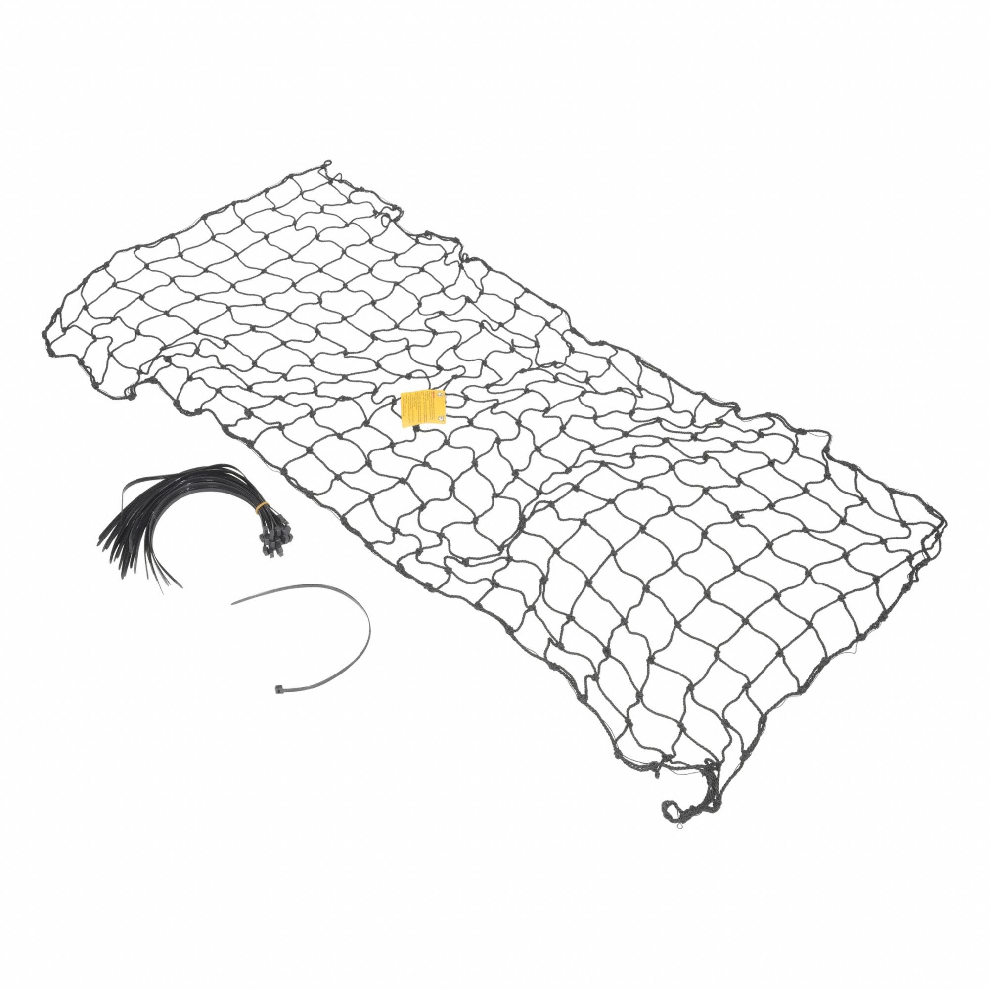 Nylon Pallet Rack Netting: 123 in x 48 in, Nylon, Black