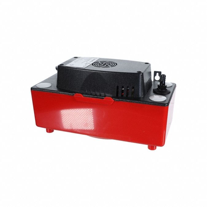 Condensate Pump: 230V AC, 1/2 gal Tank, 1/16 hp, 2.2 gpm, 16 ft Max. Head, Safety Switch