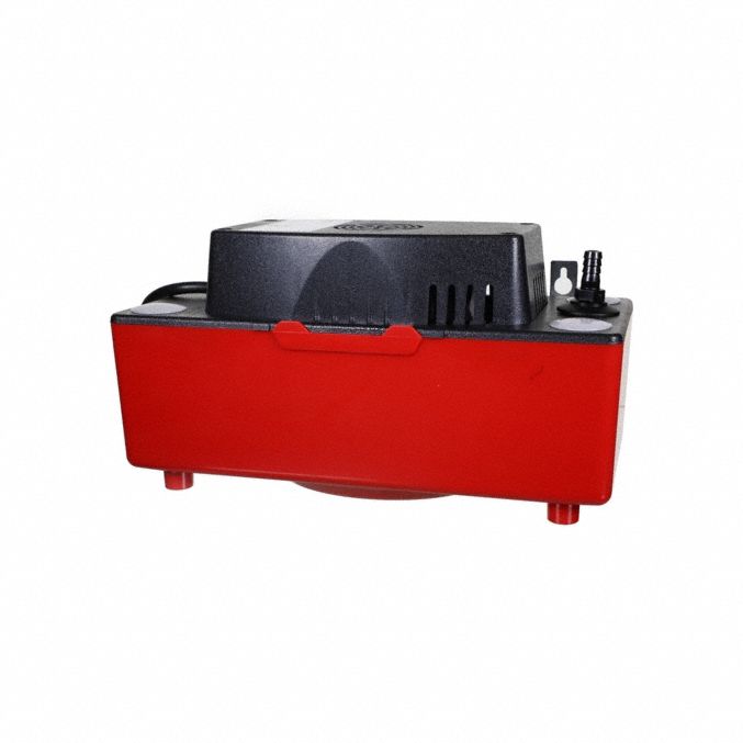 Condensate Pump: 115V AC, 1/2 gal Tank, 1/16 hp, 2.2 gpm, 16 ft Max. Head, Safety Switch