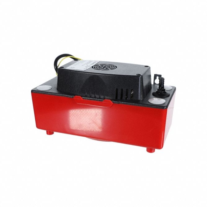 Condensate Pump: 230V AC, 1/2 gal Tank, 1/16 hp, 2.1 gpm, 22 ft Max. Head, Safety Switch