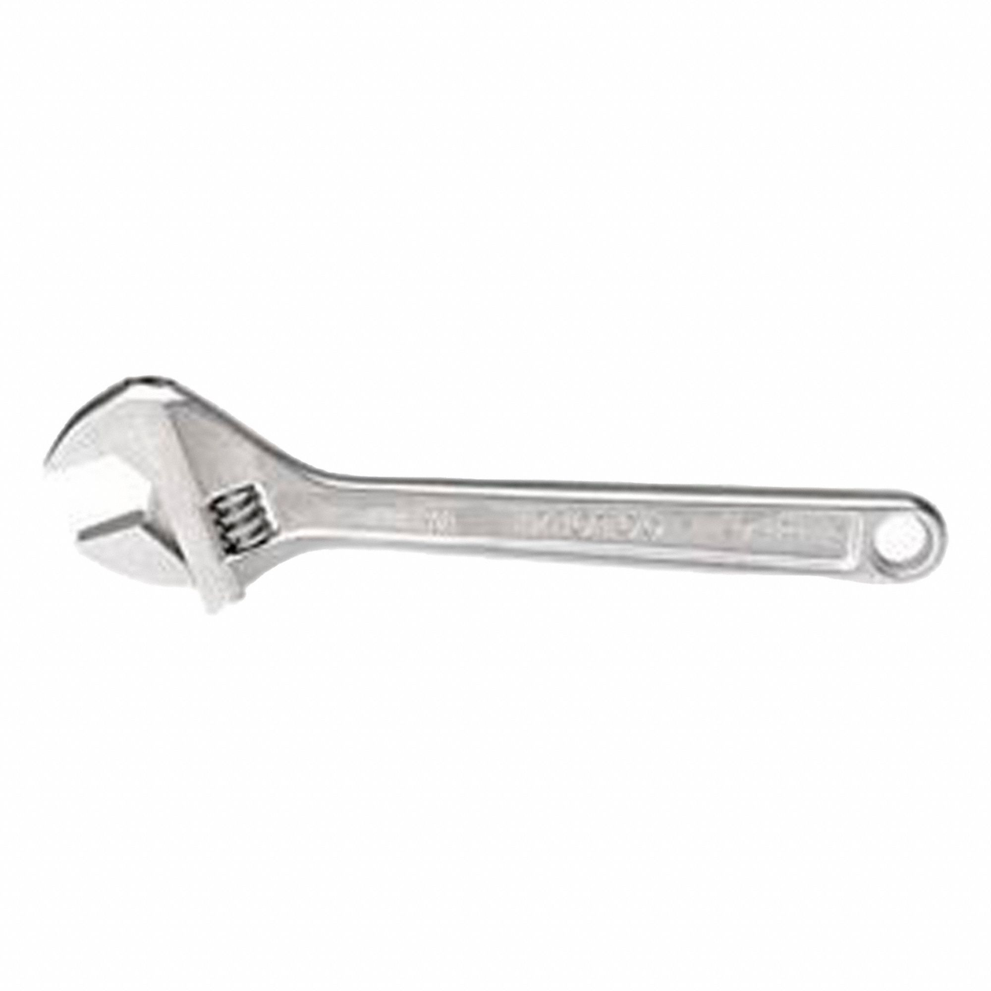 ADJUSTABLE WRENCH, ALLOY STEEL, SATIN, 4 IN OVERALL L, 1/2 IN JAW CAPACITY, PLAIN GRIP