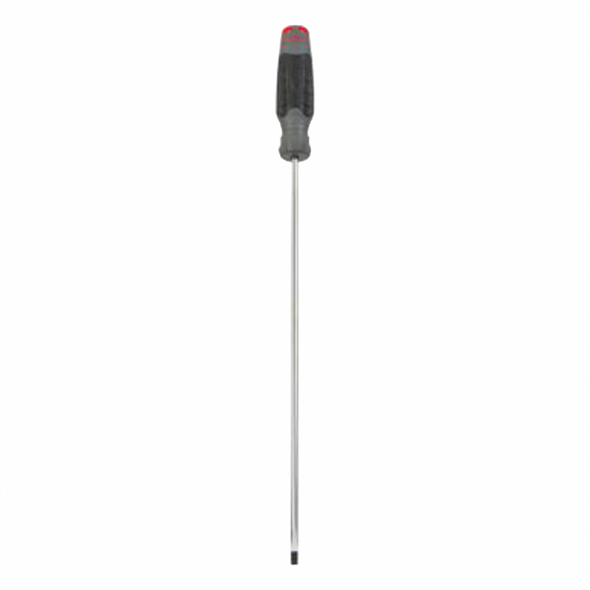 SCREWDRIVERS, 3/16 IN TIP SIZE, 14 1/4 IN OVERALL L, 10 IN SHANK L, CUSHION GRIP
