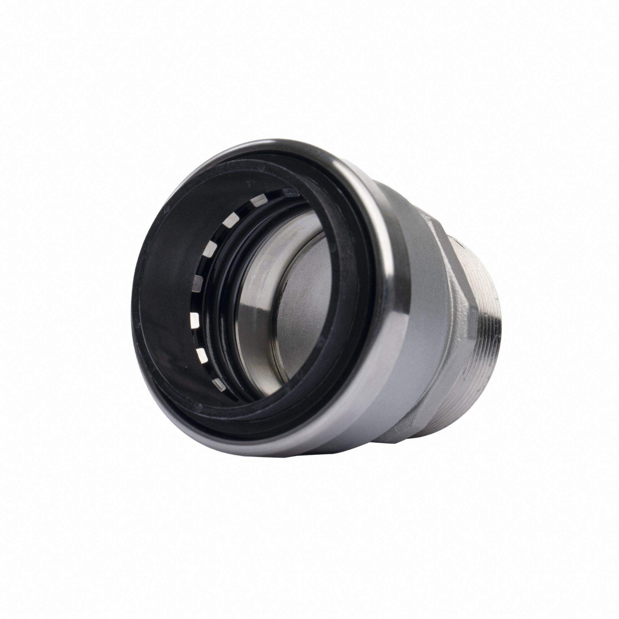 Adapter: 2 in OD x 2 in Pipe Size, Push-to-Connect x MNPT, Stainless Steel