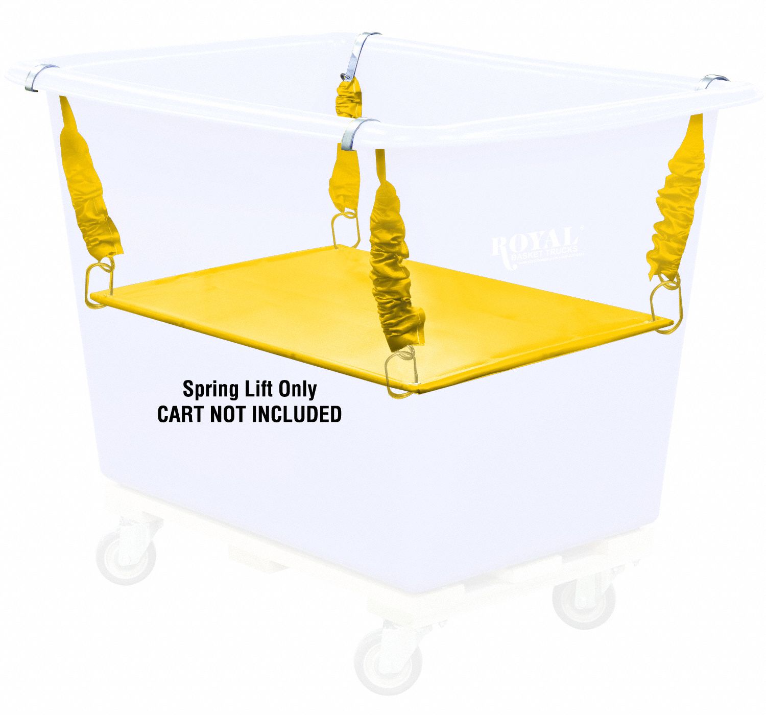 Cube Truck Spring Lift Kit: Yellow, 150 lb Load Capacity, 25 1/2 in Overall Lg