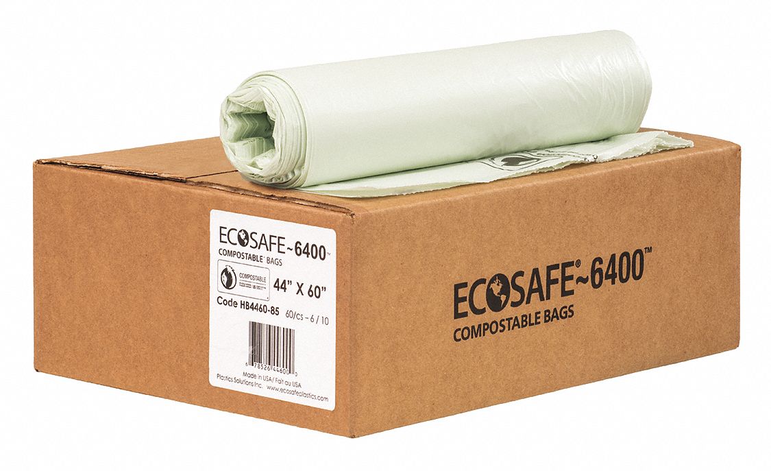 COMPOSTABLE BAG,60 GAL.,44" X 60",PK60