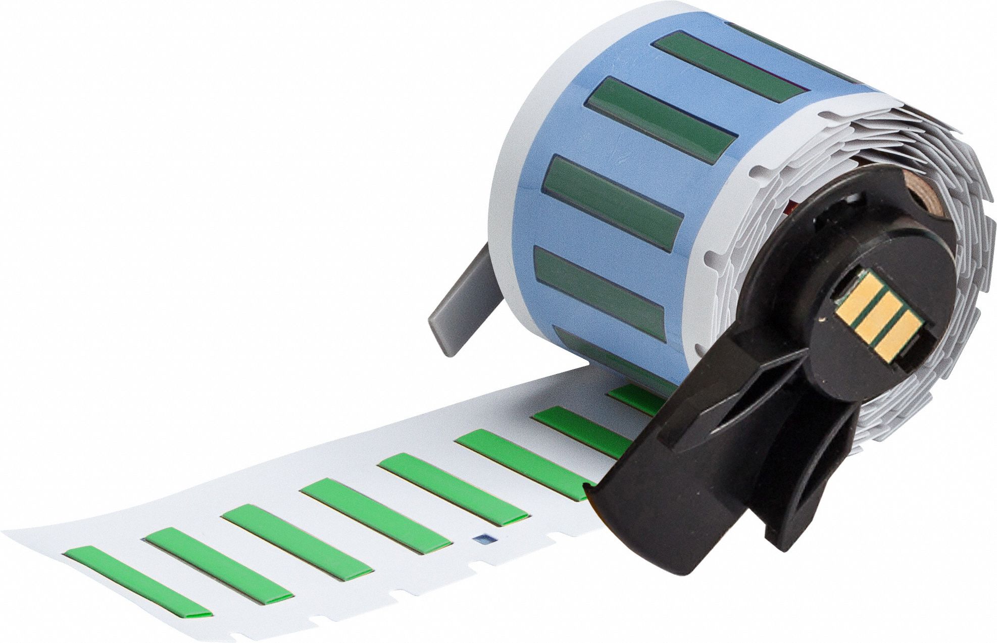 Sleeve Label: 1 in x 3/16 in, Polyolefin, Green (Matte), For 20 AWG to 28 AWG Wire Gauge