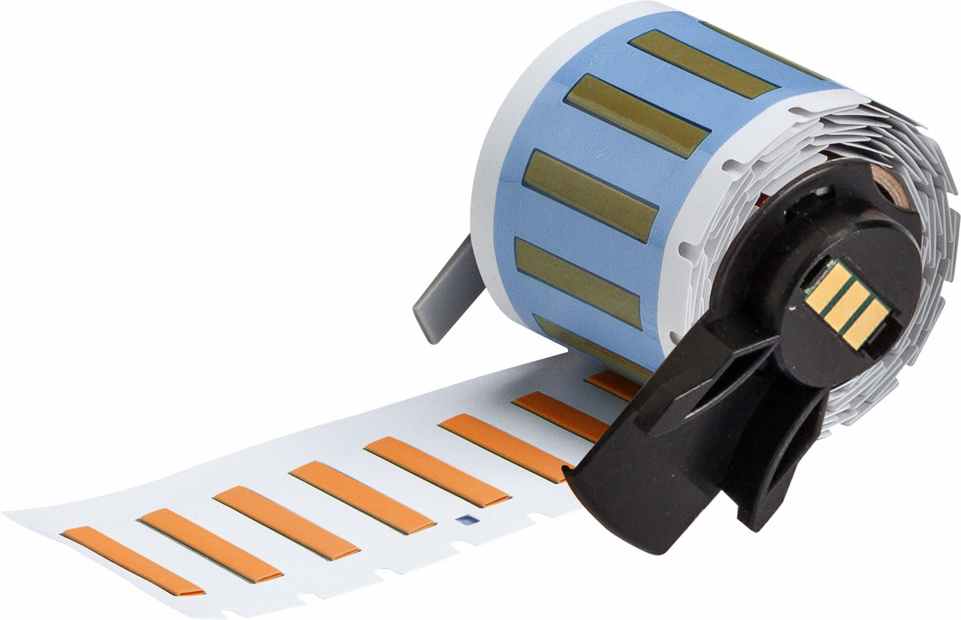 Sleeve Label: 1 in x 3/16 in, Polyolefin, Orange (Matte), For 20 AWG to 28 AWG Wire Gauge
