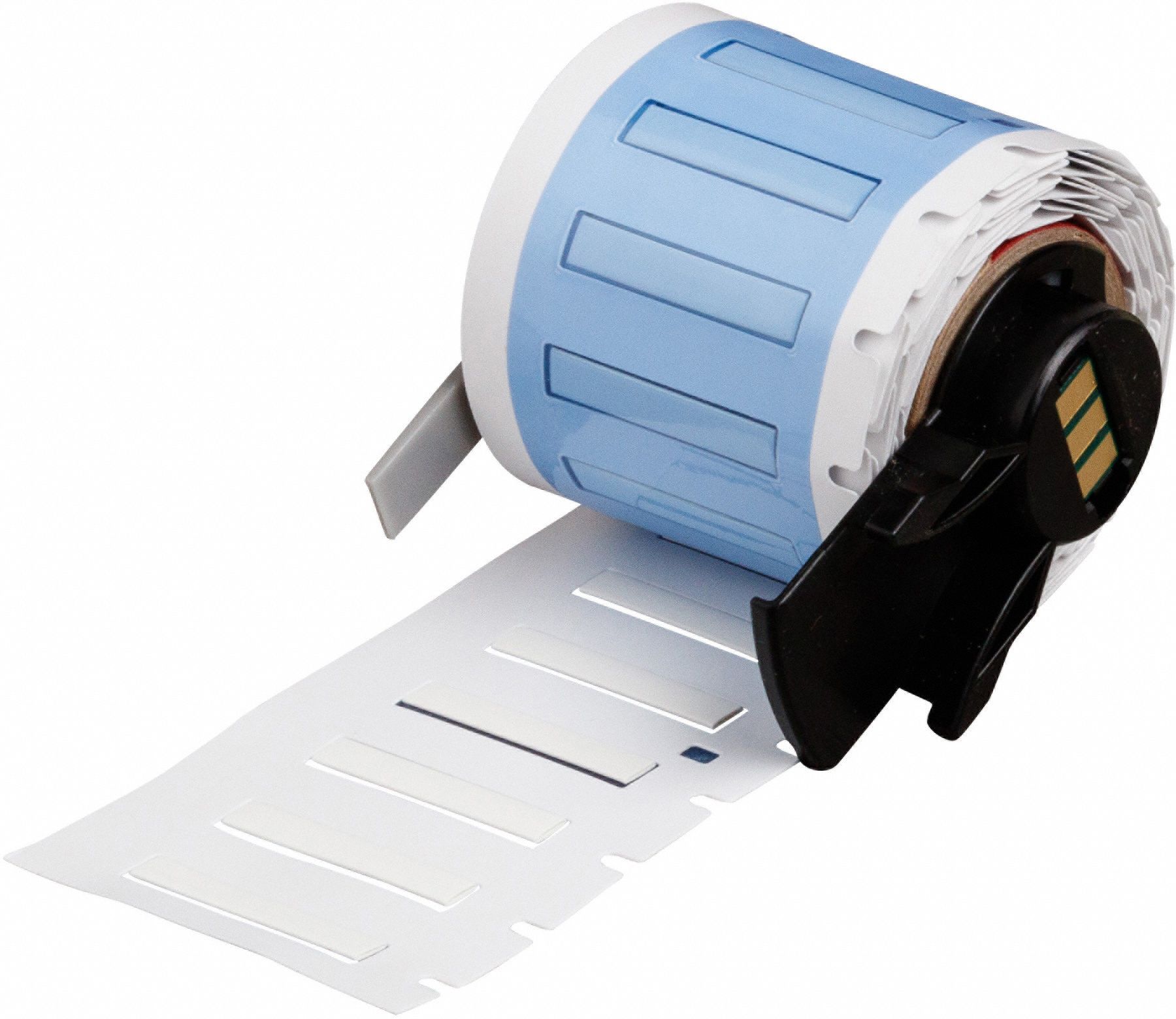 Sleeve Label: 1 in x 3/16 in, Polyolefin, White (Matte), For 20 AWG to 28 AWG Wire Gauge