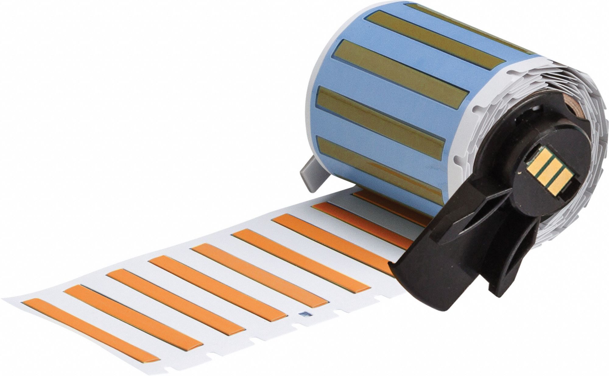 Sleeve Label: 1 3/4 in x 3/16 in, Polyolefin, Orange (Matte), For 20 AWG to 28 AWG Wire Gauge