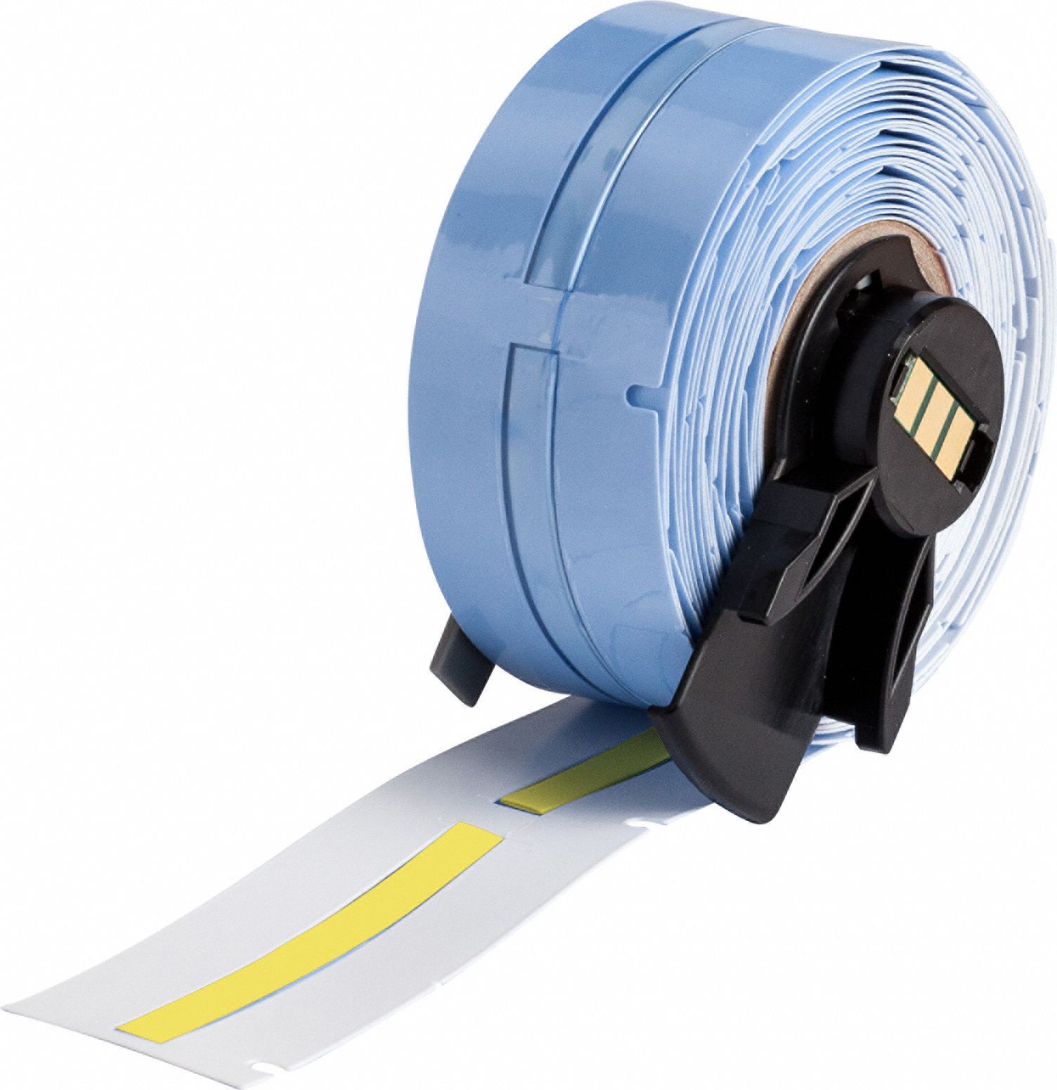 Sleeve Label: 2 in x 3/16 in, Polyolefin, Yellow (Matte), For 20 AWG to 28 AWG Wire Gauge