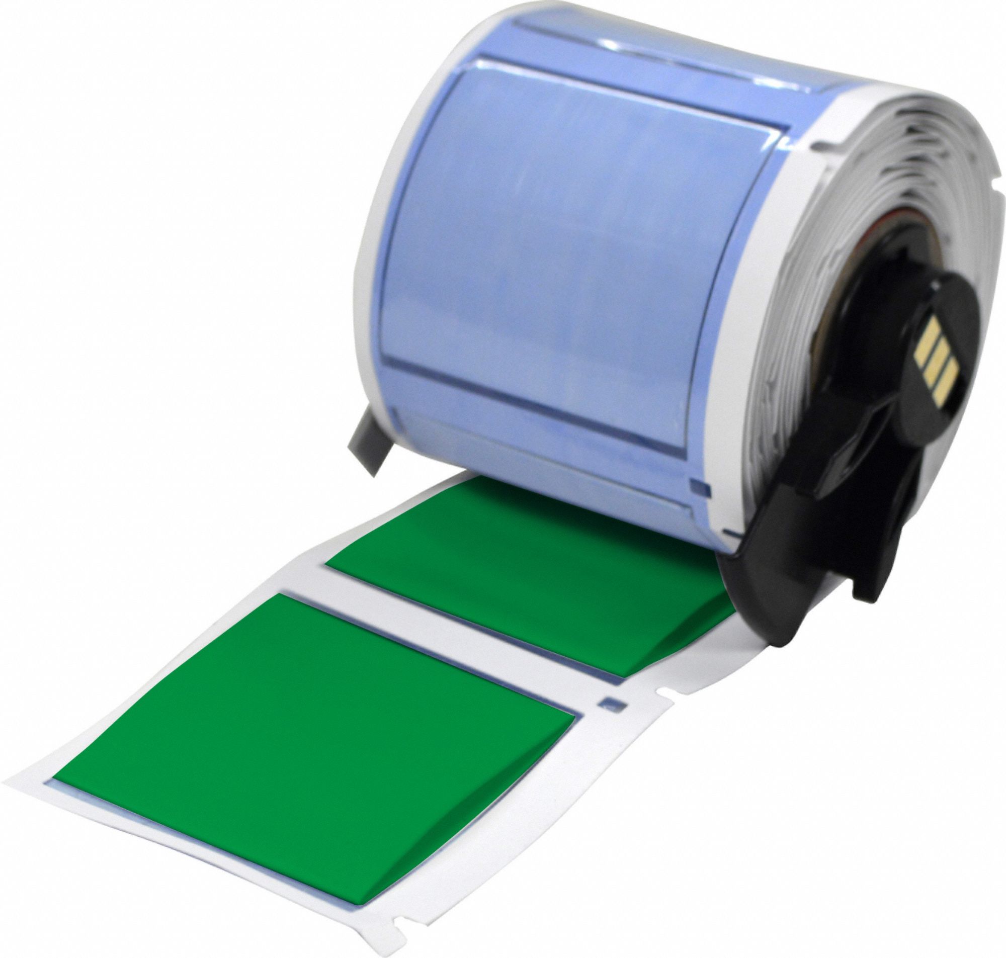 Sleeve Label: 1 3/4 in x 1 21/32 in, Polyolefin, Green (Matte), For 500 kcmil to 2 AWG Wire Gauge