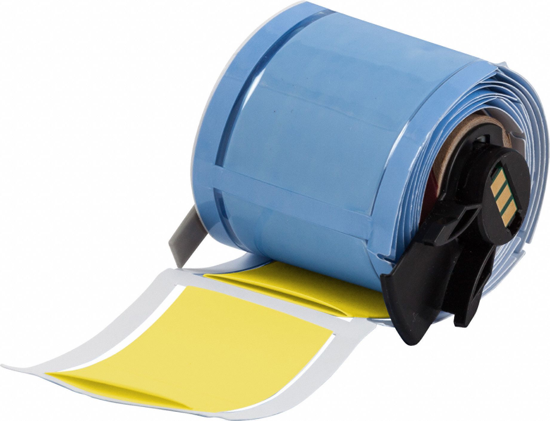 Sleeve Label: 2 in x 1 21/32 in, Polyolefin, Yellow (Matte), For 500 kcmil to 2 AWG Wire Gauge