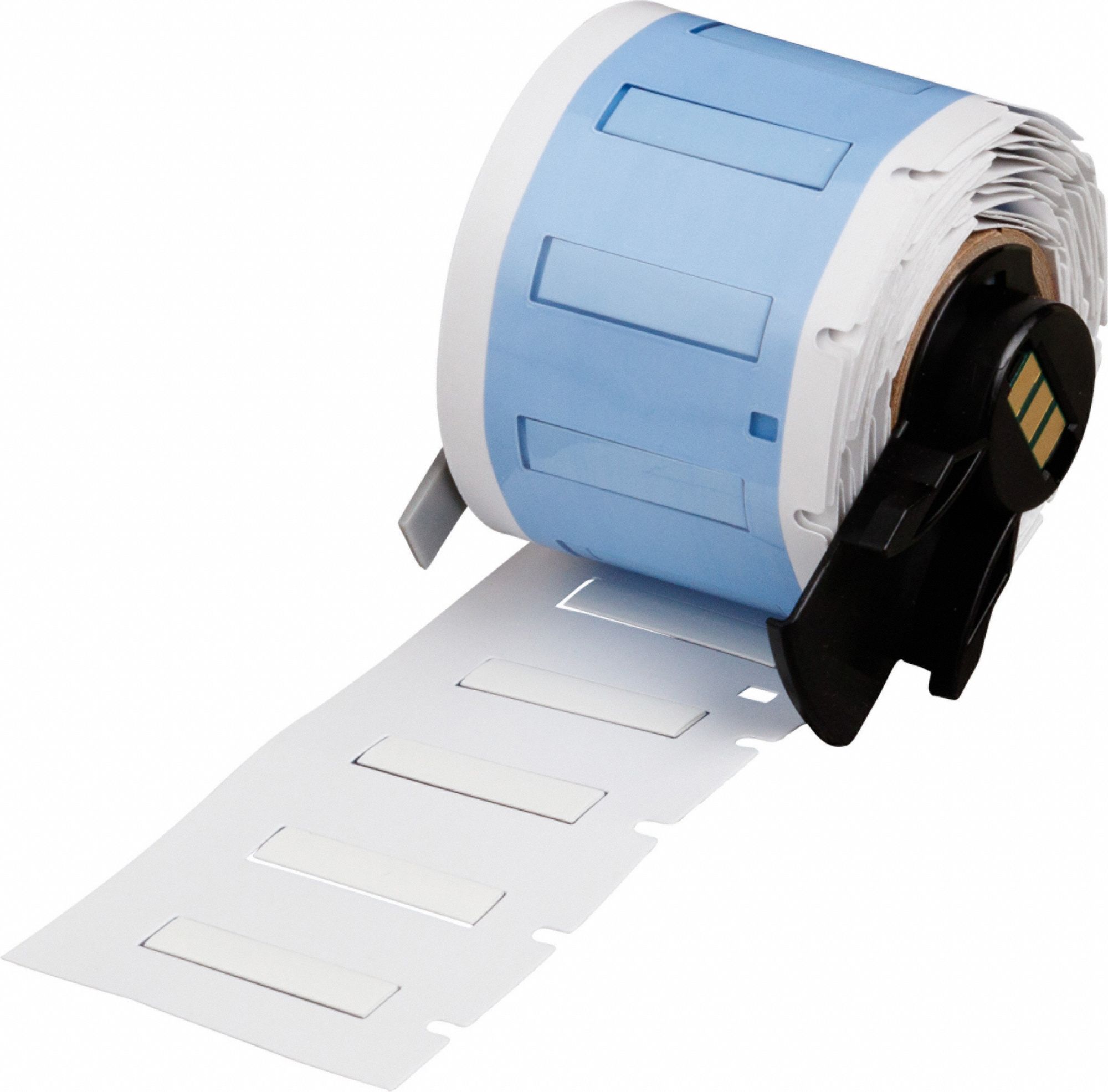 Sleeve Label: 1 in x 1/4 in, Polyolefin, White (Matte), For 16 AWG to 22 AWG Wire Gauge