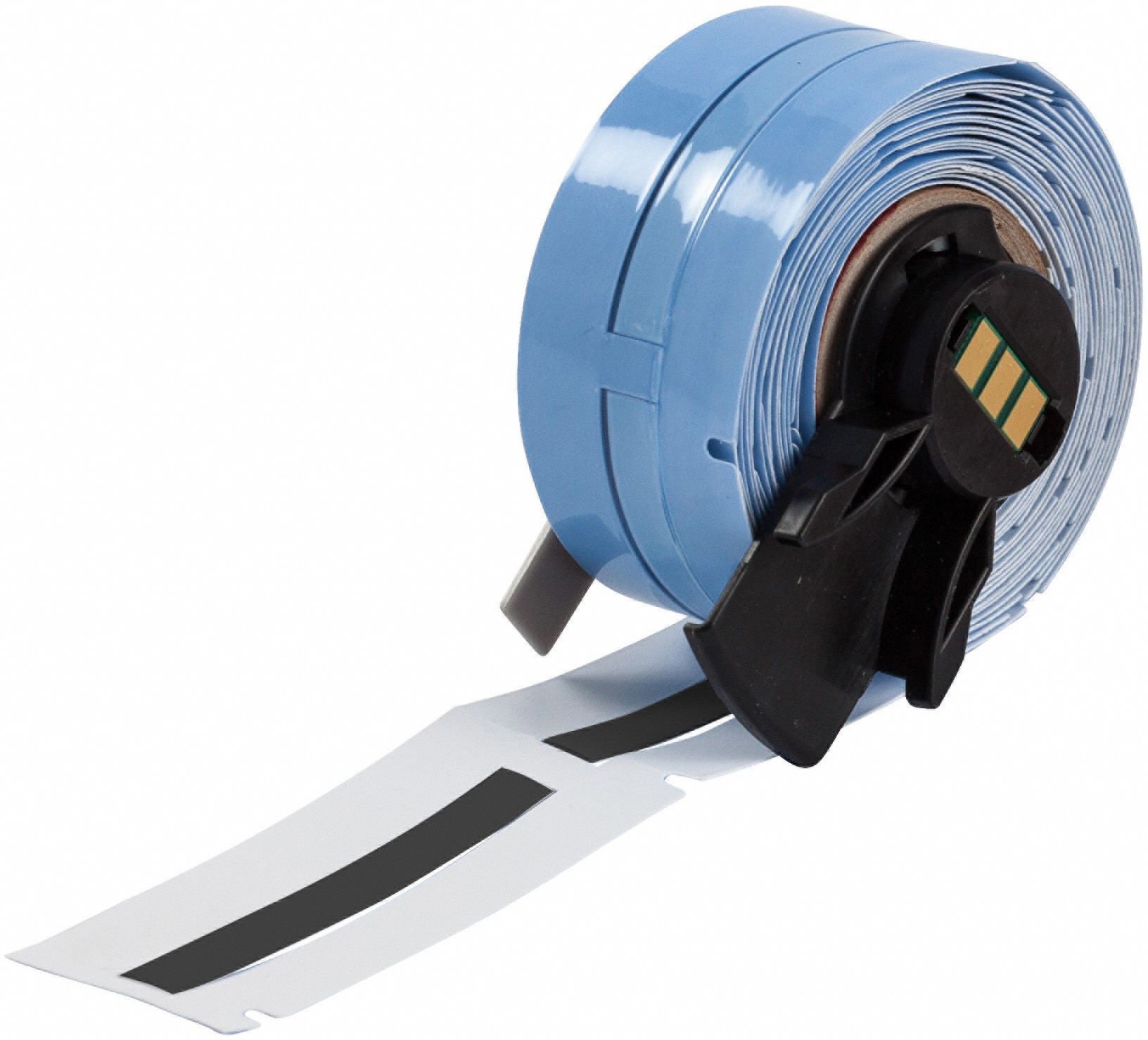 Sleeve Label: 2 in x 1/4 in, Polyolefin, Black (Matte), For 16 AWG to 22 AWG Wire Gauge