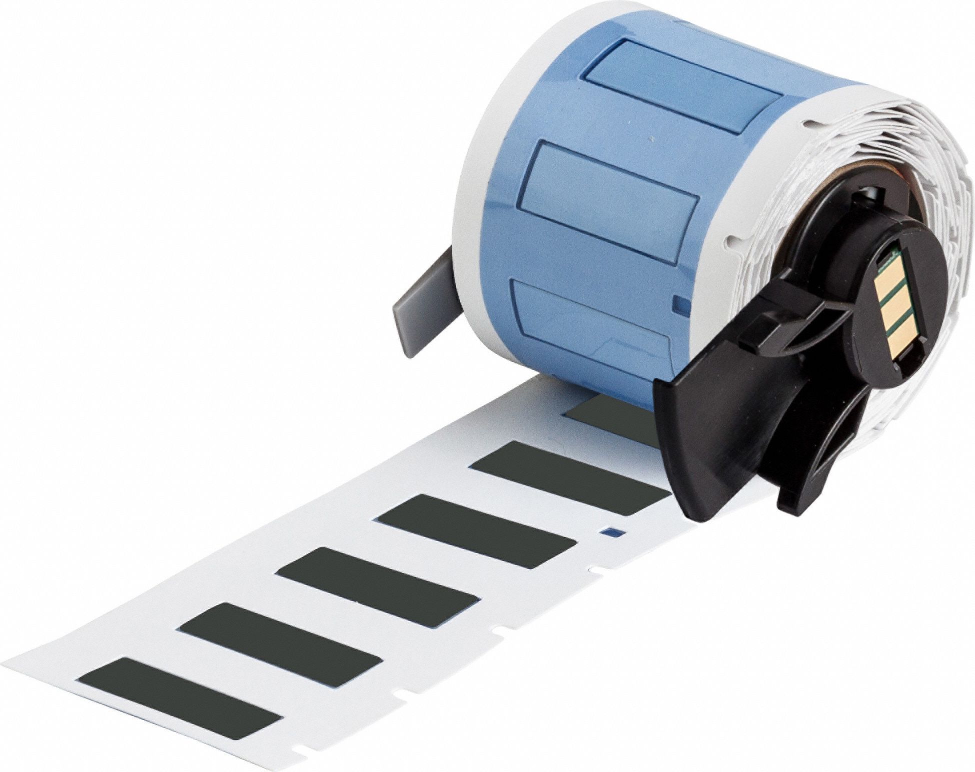 Sleeve Label: 1 in x 11/32 in, Polyolefin, Black (Matte), For 10 AWG to 20 AWG Wire Gauge