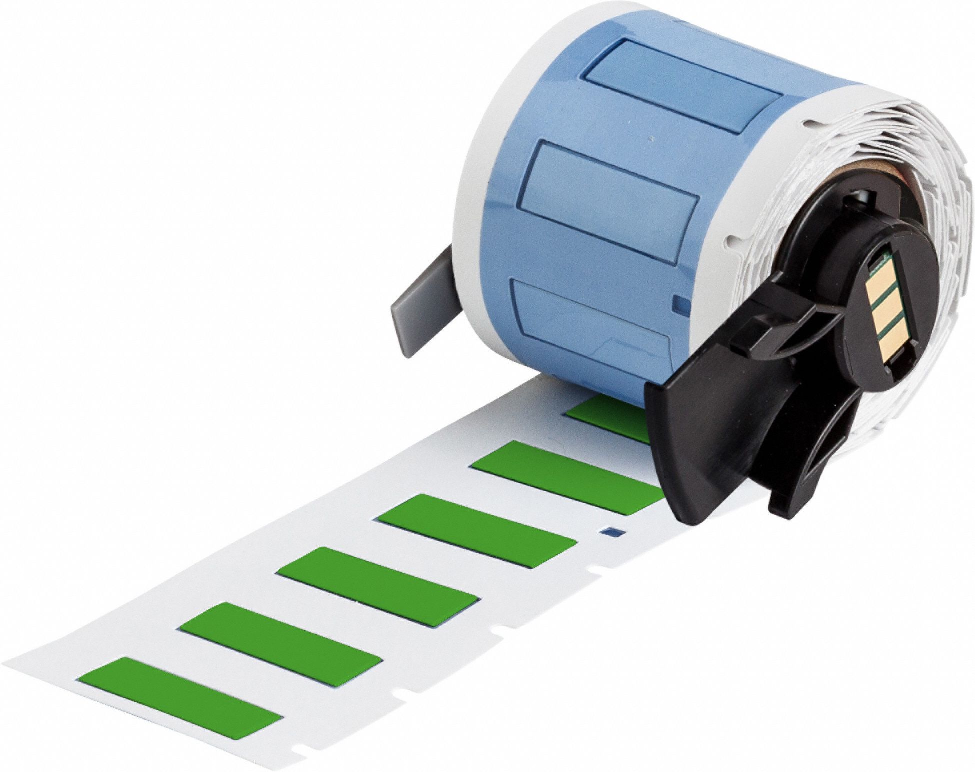 Sleeve Label: 1 in x 11/32 in, Polyolefin, Green (Matte), For 10 AWG to 20 AWG Wire Gauge