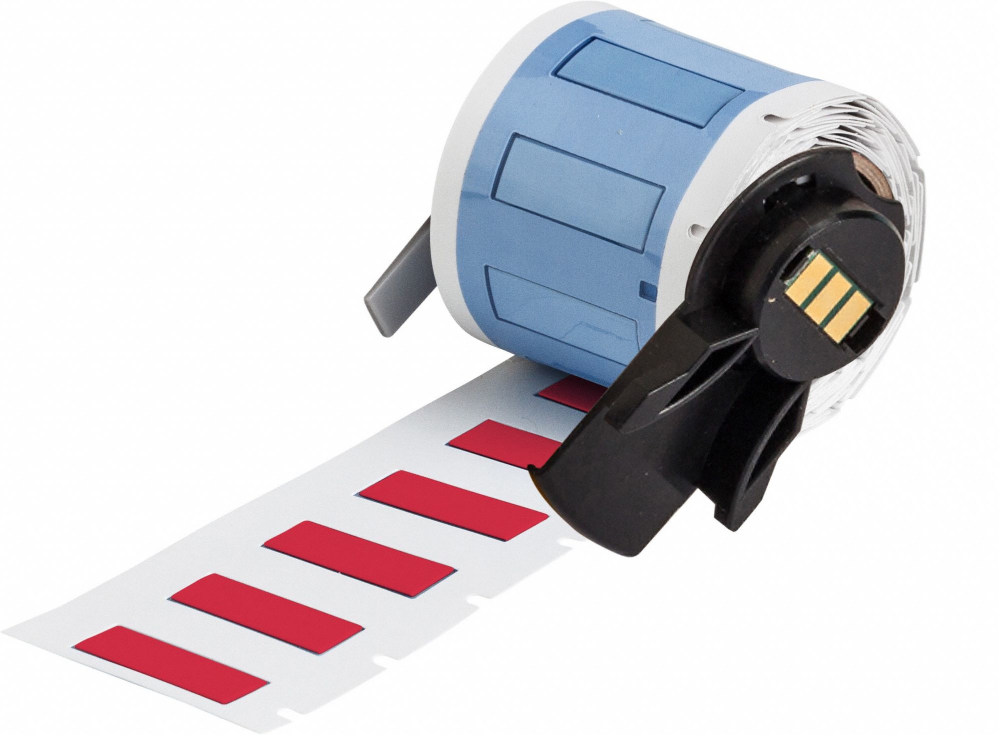 Sleeve Label: 1 in x 11/32 in, Polyolefin, Red (Matte), For 10 AWG to 20 AWG Wire Gauge