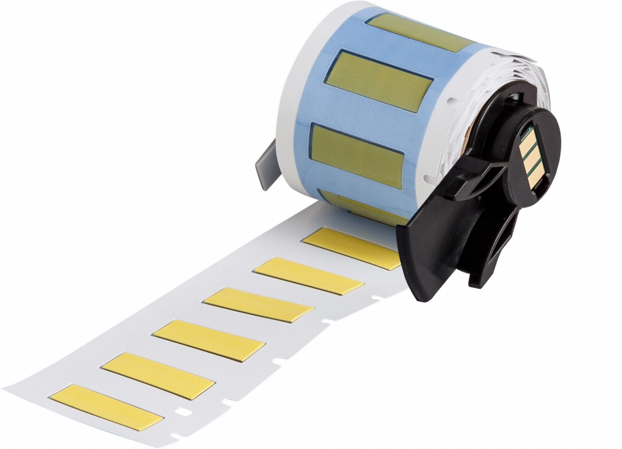 Sleeve Label: 1 in x 11/32 in, Polyolefin, Yellow (Matte), For 10 AWG to 20 AWG Wire Gauge
