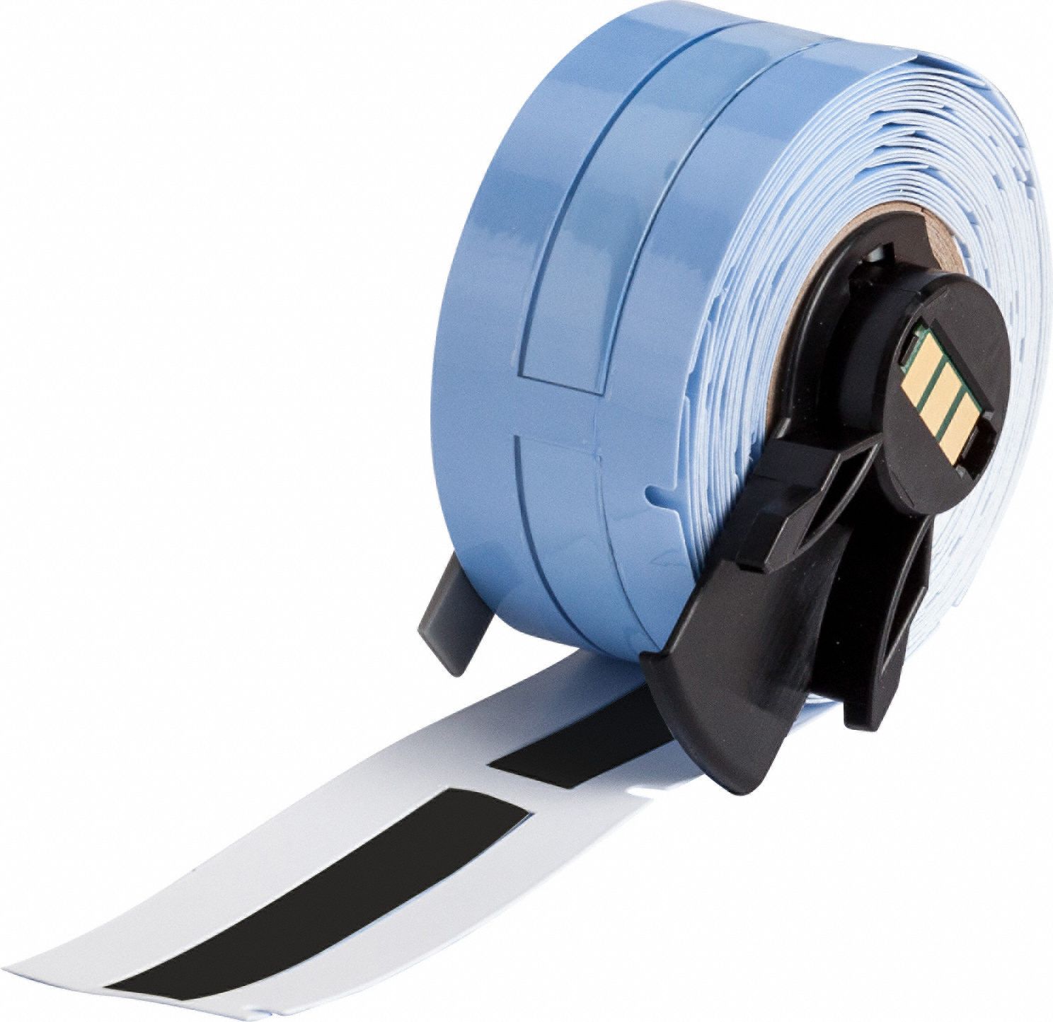 Sleeve Label: 2 in x 11/32 in, Polyolefin, Black (Matte), For 10 AWG to 20 AWG Wire Gauge