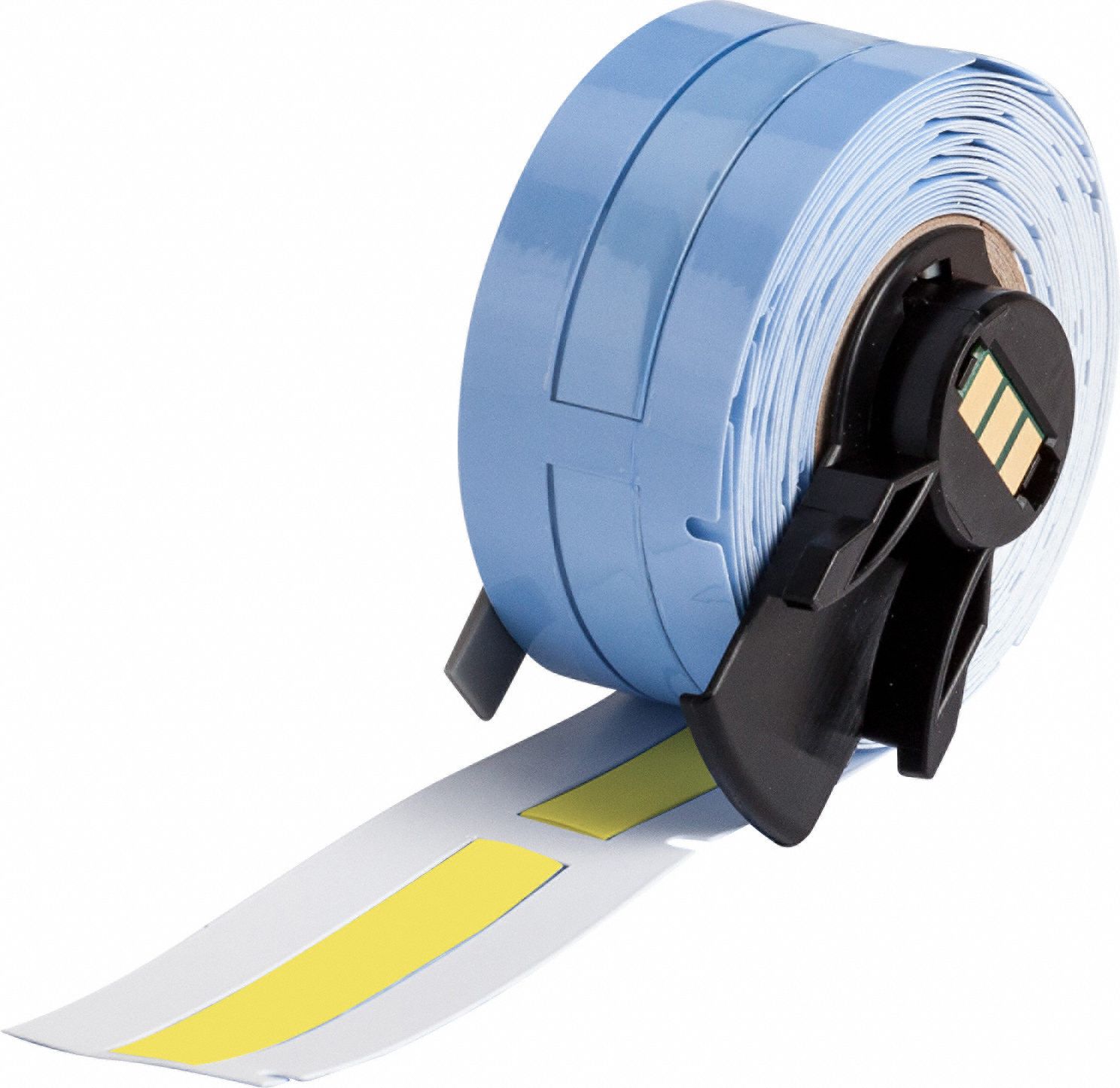 Sleeve Label: 2 in x 11/32 in, Polyolefin, Yellow (Matte), For 10 AWG to 20 AWG Wire Gauge
