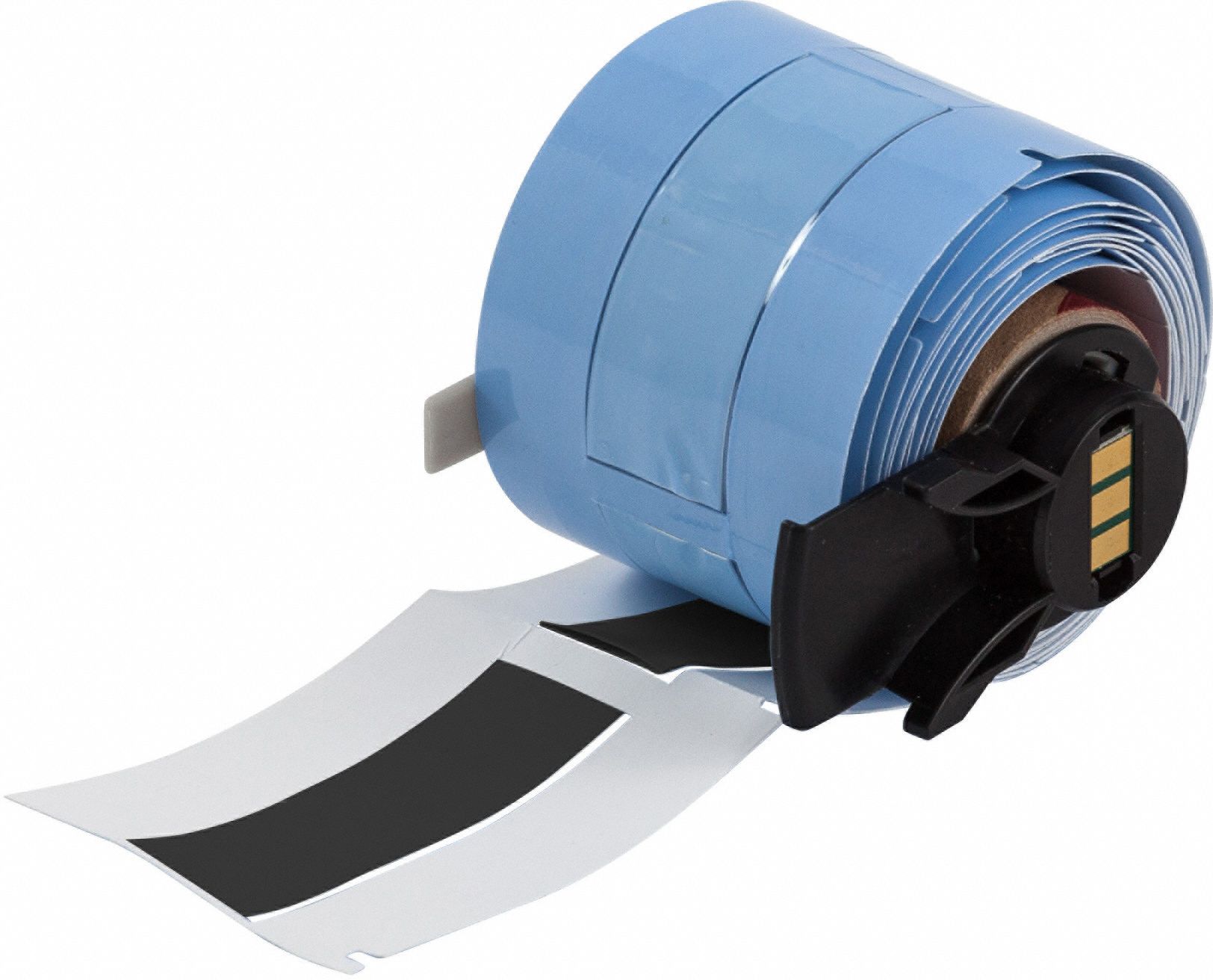 Sleeve Label: 2 in x 7/16 in, Polyolefin, Black (Matte), For 8 AWG to 16 AWG Wire Gauge