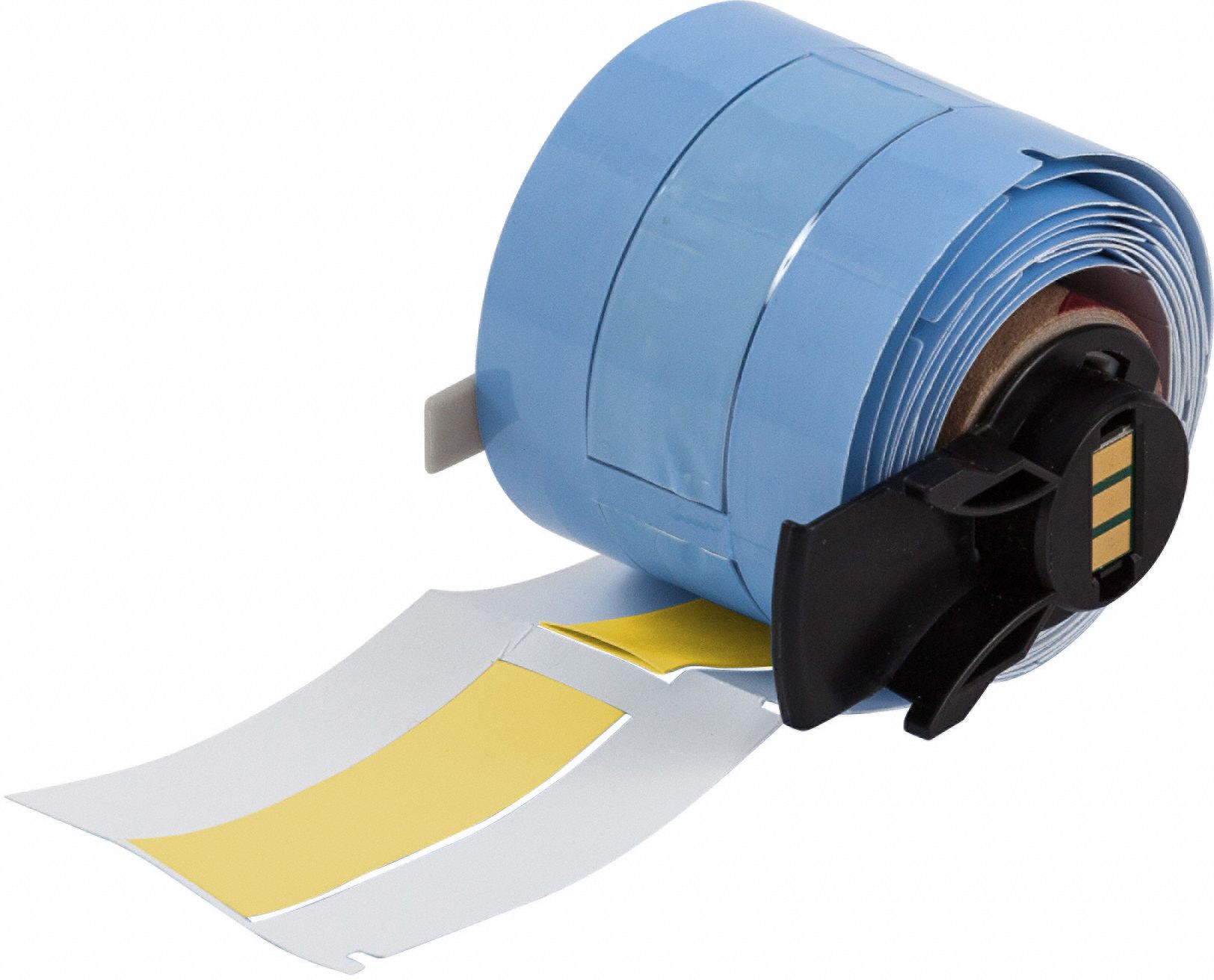 Sleeve Label: 2 in x 7/16 in, Polyolefin, Yellow (Matte), For 8 AWG to 16 AWG Wire Gauge