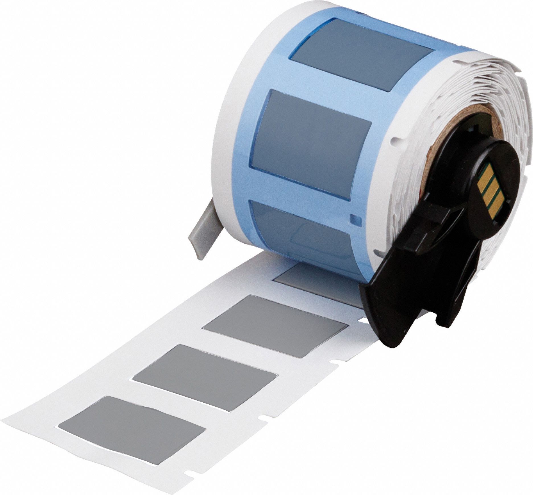 Sleeve Label: 1 in x 21/32 in, Polyolefin, Gray (Matte), For 4 AWG to 12 AWG Wire Gauge