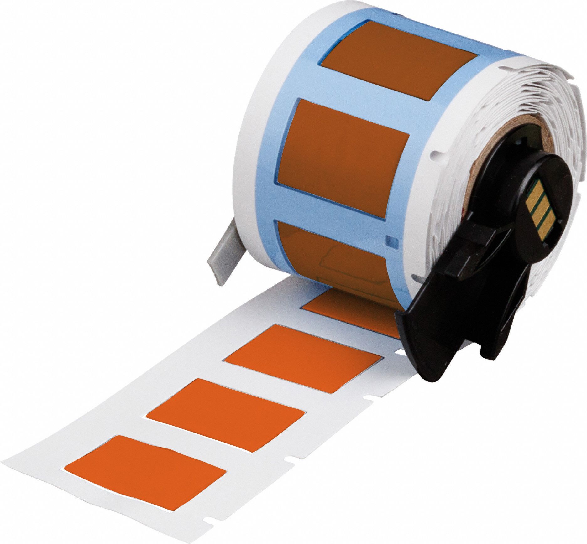Sleeve Label: 1 in x 21/32 in, Polyolefin, Orange (Matte), For 4 AWG to 12 AWG Wire Gauge