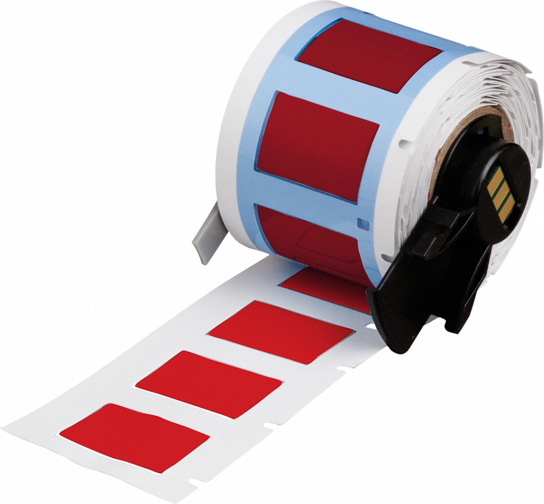 Sleeve Label: 1 in x 21/32 in, Polyolefin, Red (Matte), For 4 AWG to 12 AWG Wire Gauge
