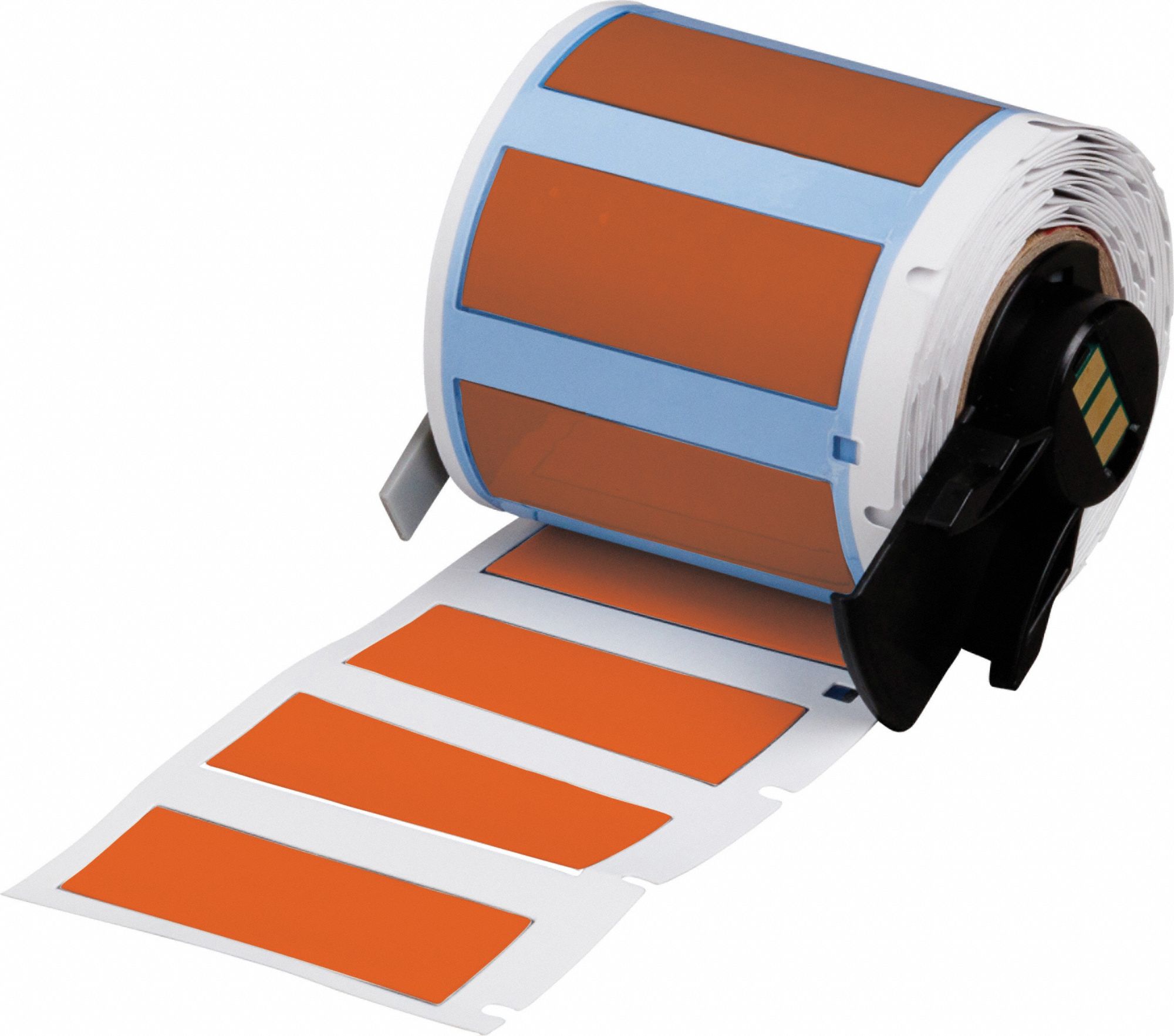 Sleeve Label: 1 3/4 in x 21/32 in, Polyolefin, Orange (Matte), For 4 AWG to 12 AWG Wire Gauge