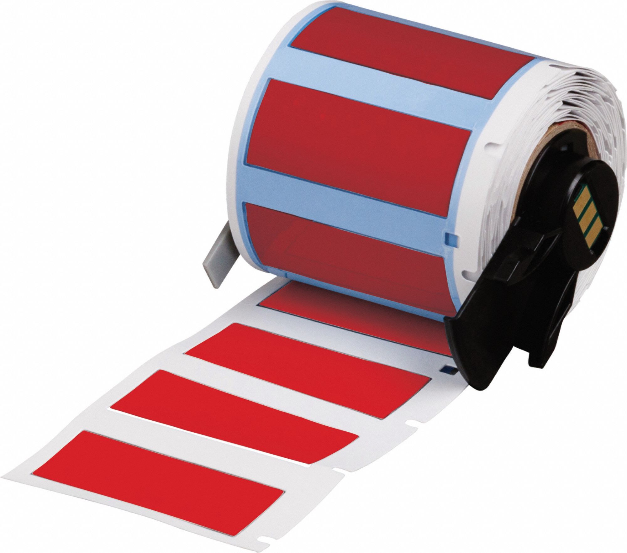 Sleeve Label: 1 3/4 in x 21/32 in, Polyolefin, Red (Matte), For 4 AWG to 12 AWG Wire Gauge