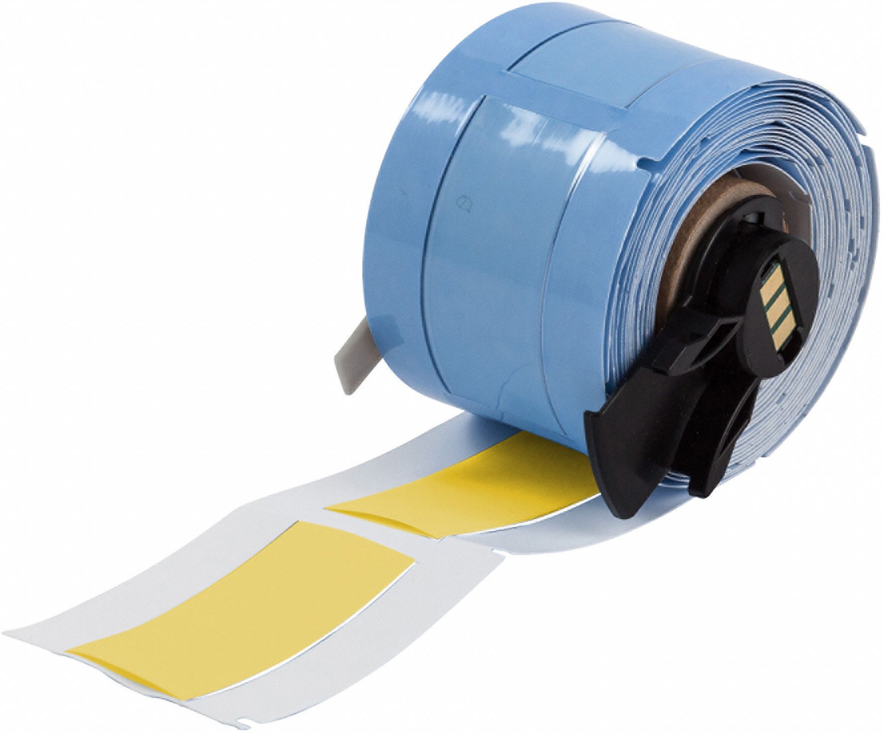 Sleeve Label: 2 in x 21/32 in, Polyolefin, Yellow (Matte), For 4 AWG to 12 AWG Wire Gauge