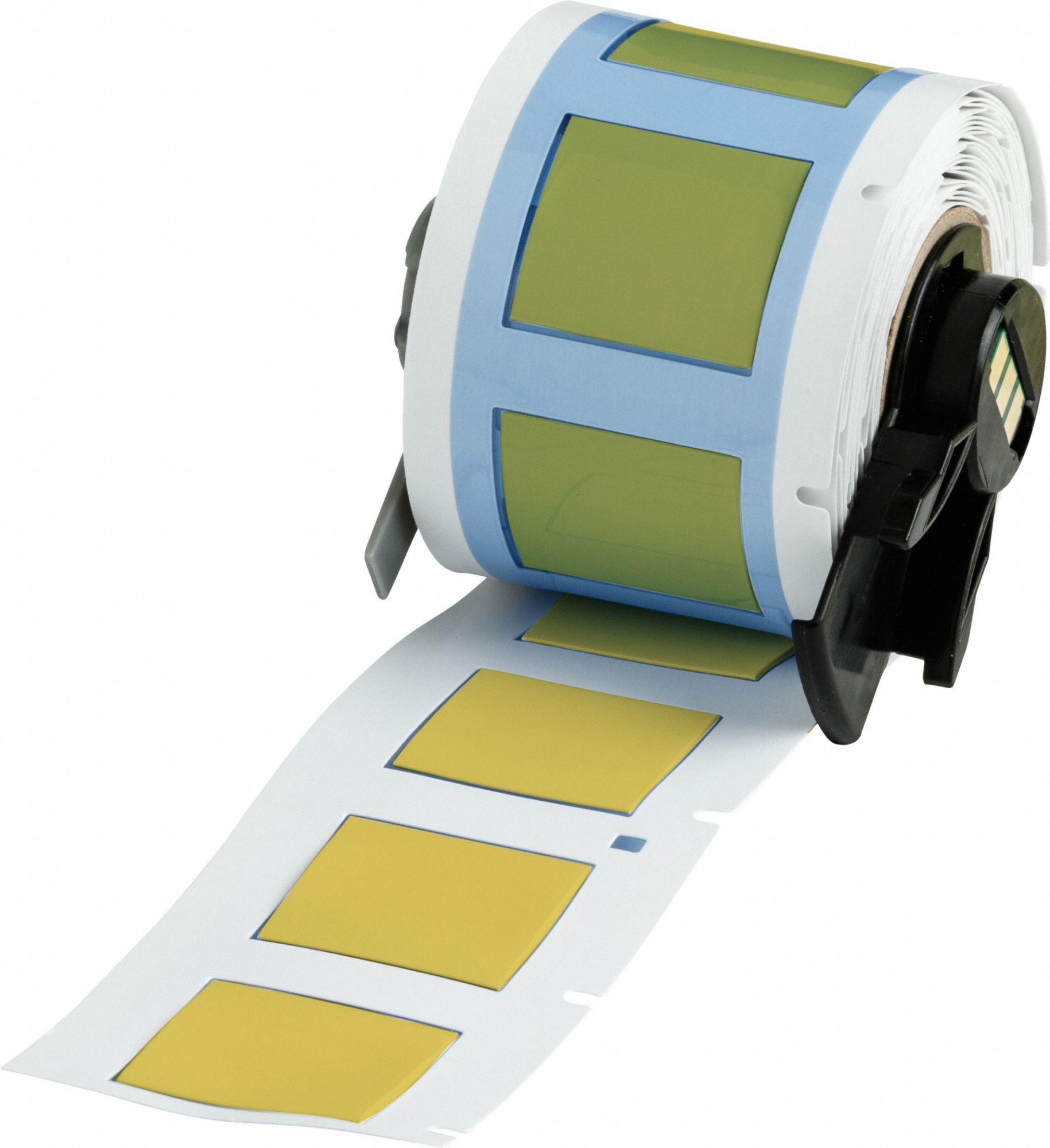 Sleeve Label: 1 in x 27/32 in, Polyolefin, Yellow (Matte), For 1 AWG to 8 AWG Wire Gauge